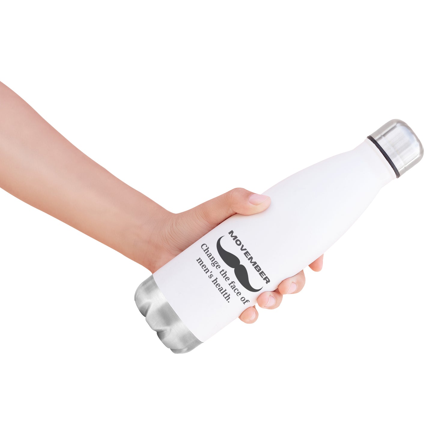 20oz Insulated Water Bottle Movember Change The Face Of Men's Health Single Side Side