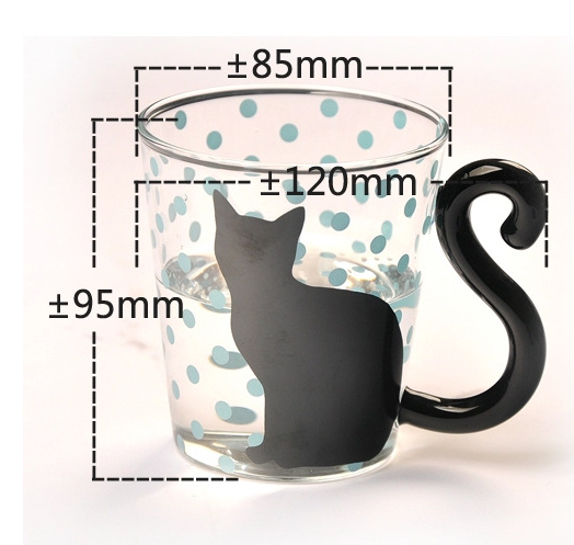 Cute Creative Cat Kitty Cup Tea /Milk/ Coffee Glass Emporium Discounts
