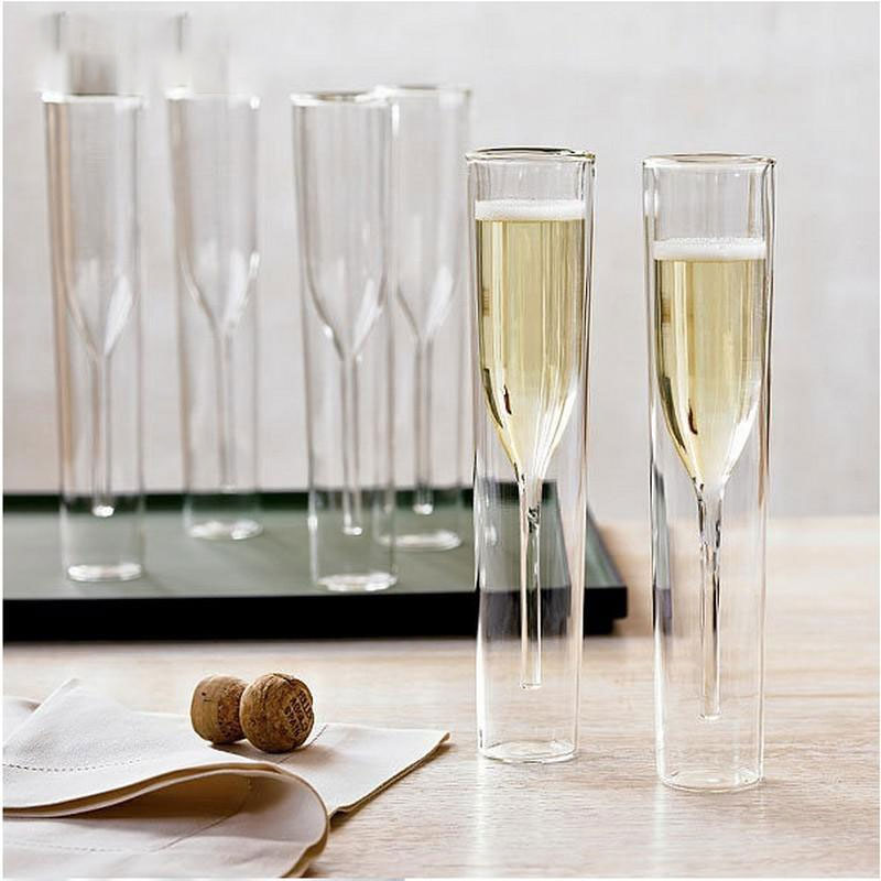 Double Wall Glasses Champagne Flutes Goblet Bubble Wine Tulip Cocktail Wedding Party Glass Cup Toasting Bodum Thule Xicaras Copo Emporium Discounts