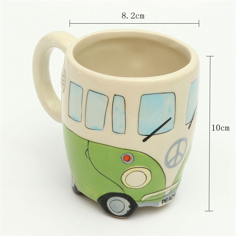 VW collection Coffee Mug, Teacup, Office, Camping Emporium DiscountsProducts British Hand-painted 3D Double-decker Bus Mug Ceramic UK Retro Coachbus Car Coffee Cup Friends Tv Klimt Caneca Criativa Gift BoxEmporium Discounts