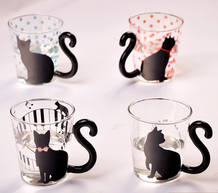 Cute Creative Cat Kitty Cup Tea /Milk/ Coffee Glass Emporium Discounts