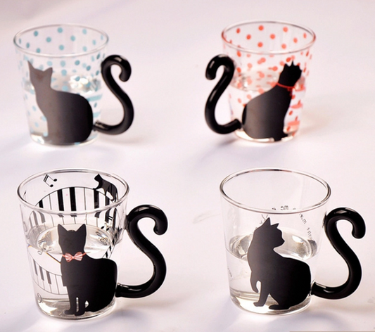Cute Creative Cat Kitty Cup Tea /Milk/ Coffee Glass Emporium Discounts