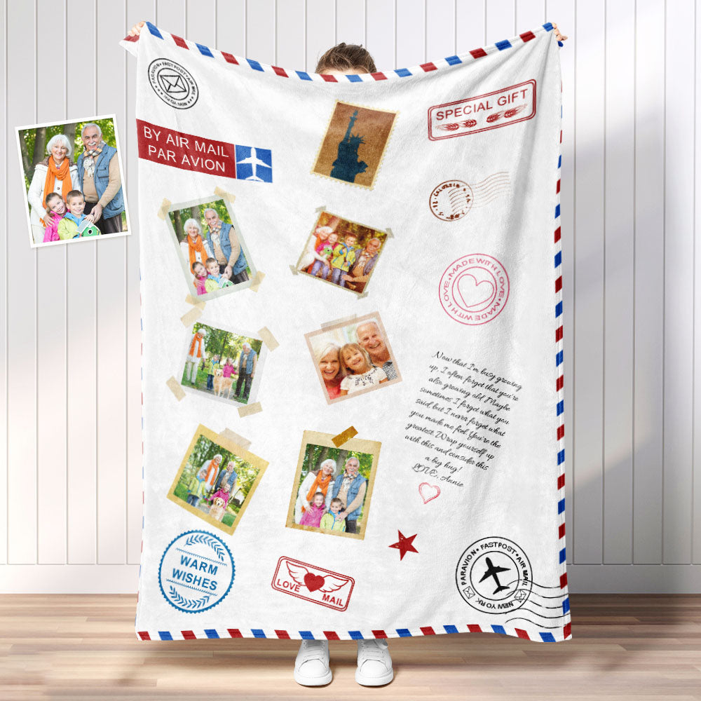 Personalized Photo Letter Blanket To Your Family Members or Friends 1 - 9 Photos Custom Message Emporium Discounts Keywords: Personalized blanket, Photo letter blanket, Custom gift, Family gift, Friends gift, Personalized photo gift, Custom message blanket, Photo collage blanket, Personalized family blanket, Customized photo gift, Personalized letter blanket, Custom photo message, Family photo gift