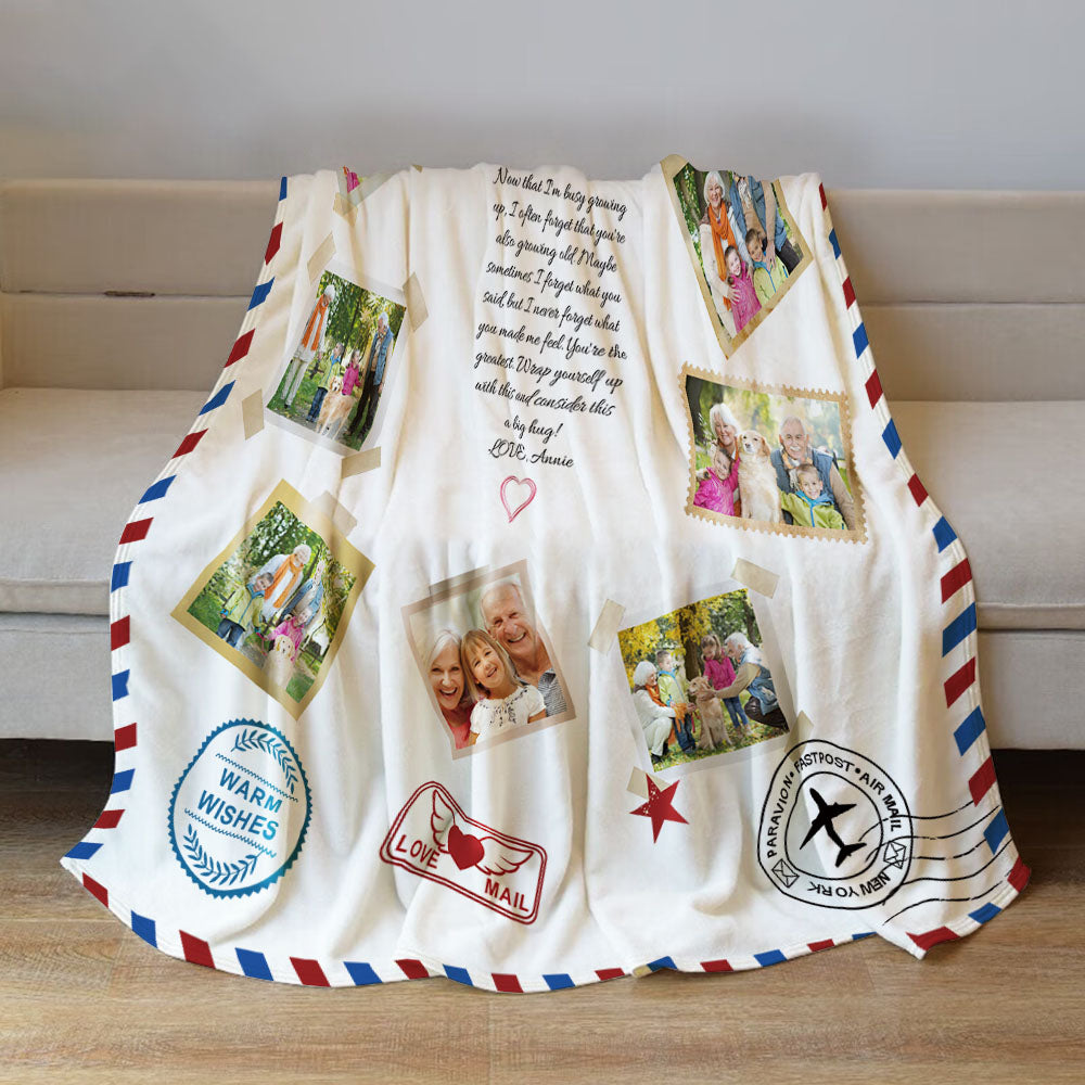 Personalized Photo Letter Blanket To Your Family Members or Friends 1 - 9 Photos Custom Message Emporium Discounts Keywords: Personalized blanket, Photo letter blanket, Custom gift, Family gift, Friends gift, Personalized photo gift, Custom message blanket, Photo collage blanket, Personalized family blanket, Customized photo gift, Personalized letter blanket, Custom photo message, Family photo gift