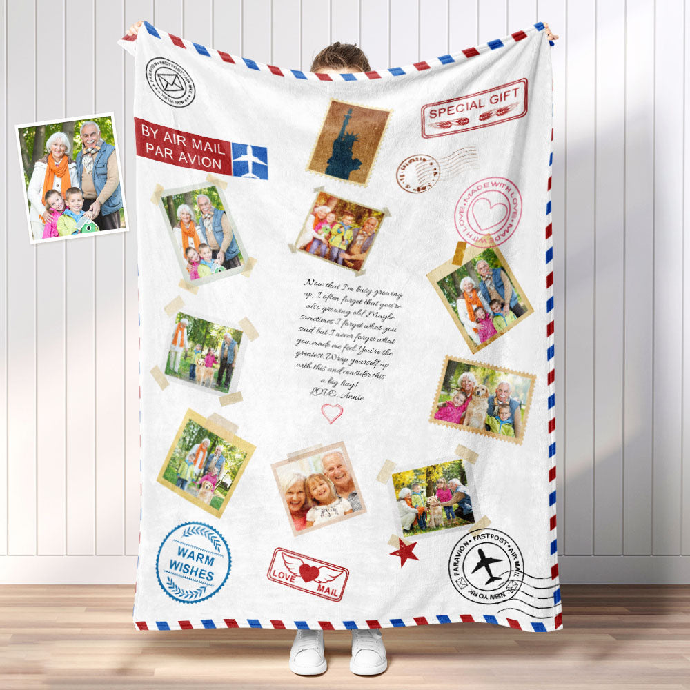 Personalized Photo Letter Blanket To Your Family Members or Friends 1 - 9 Photos Custom Message Emporium Discounts Keywords: Personalized blanket, Photo letter blanket, Custom gift, Family gift, Friends gift, Personalized photo gift, Custom message blanket, Photo collage blanket, Personalized family blanket, Customized photo gift, Personalized letter blanket, Custom photo message, Family photo gift
