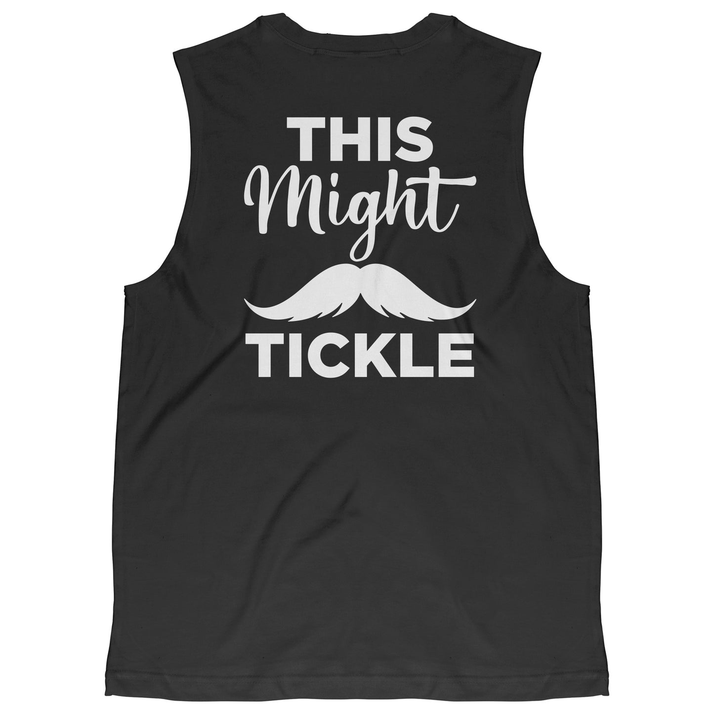 CANVAS MUSCLE TANK Movember This Might Tickle Back & Front Print