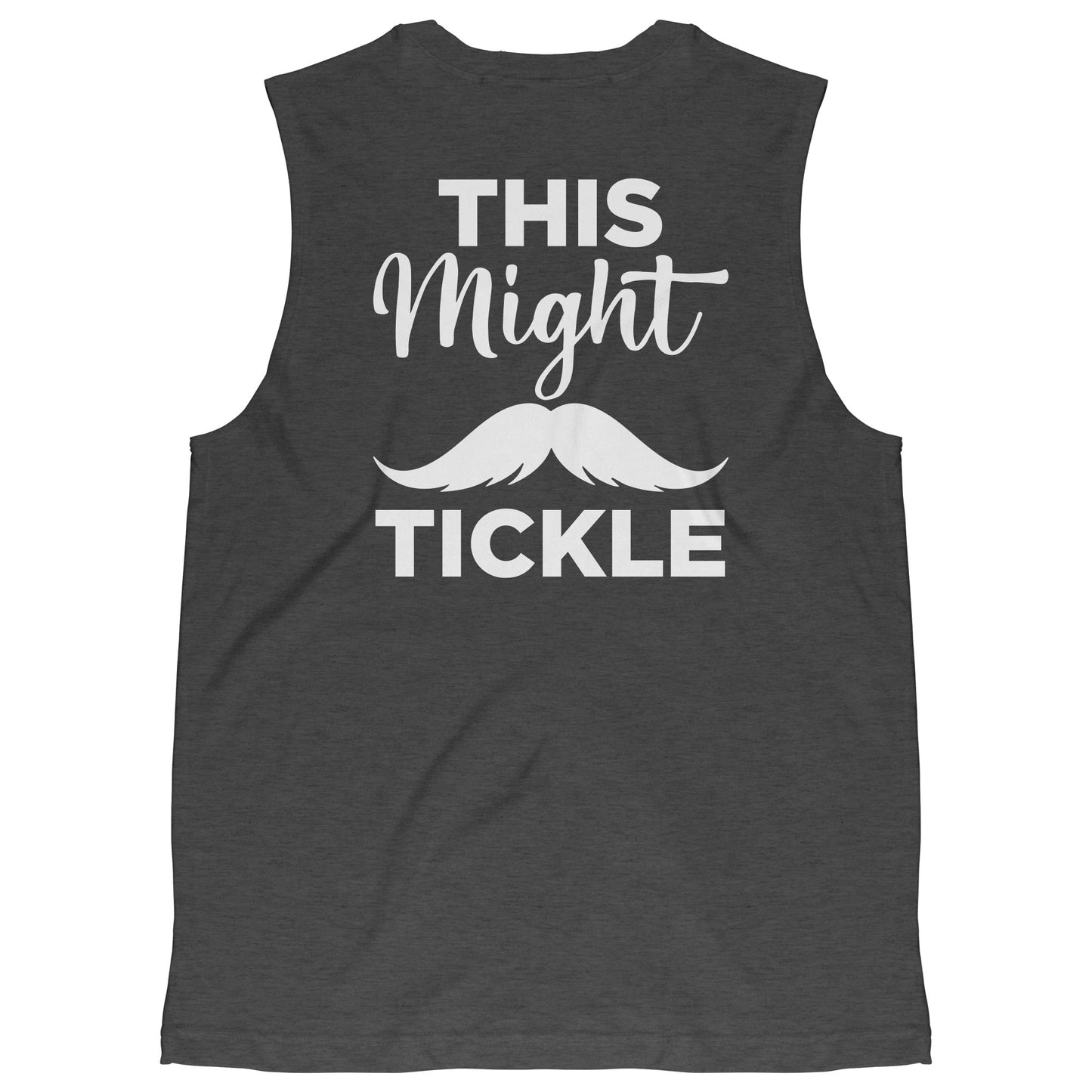 CANVAS MUSCLE TANK Movember This Might Tickle Back & Front Print