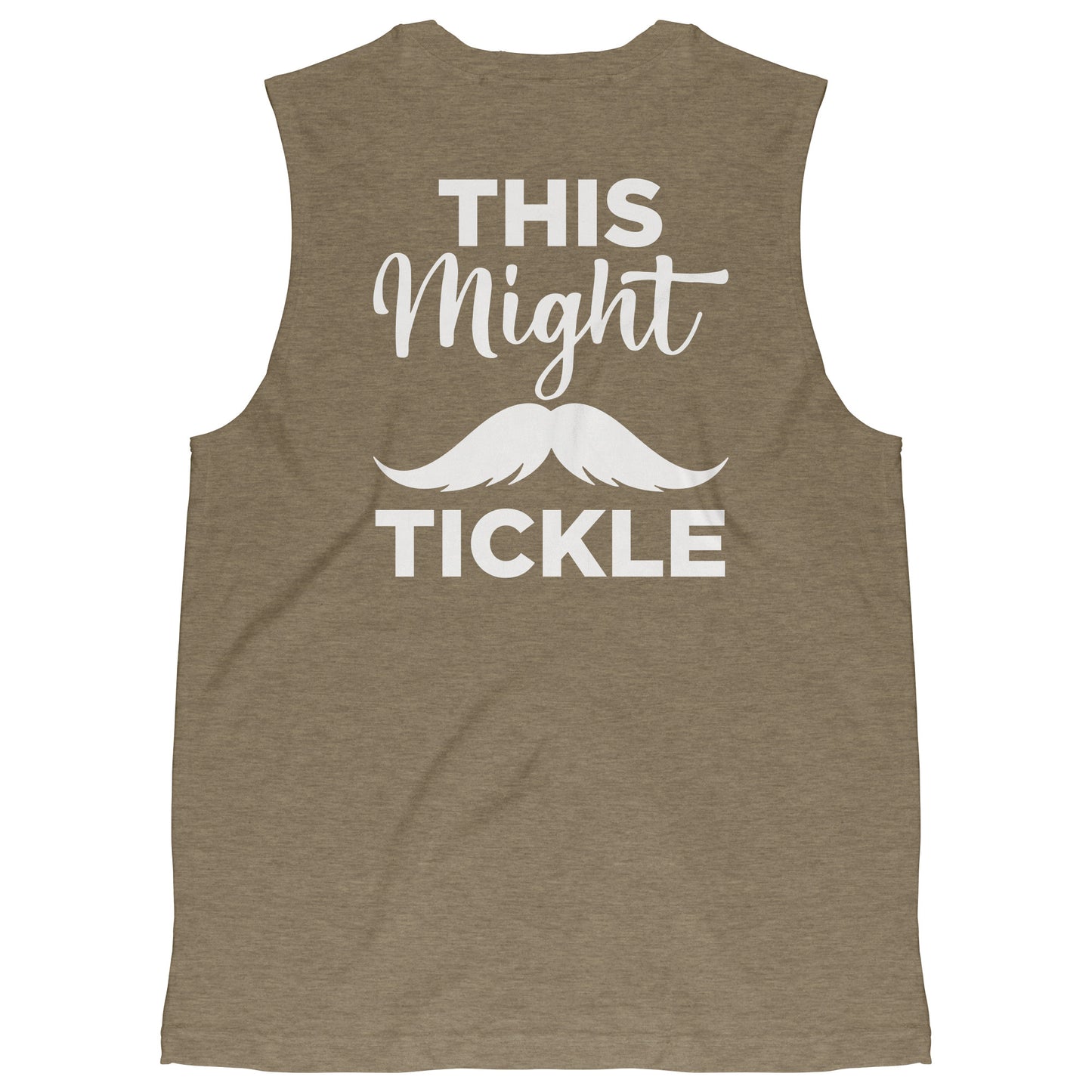 CANVAS MUSCLE TANK Movember This Might Tickle Back & Front Print