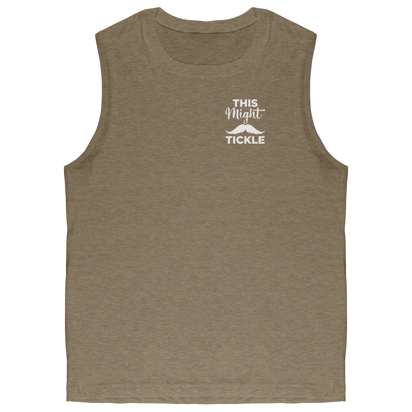 CANVAS MUSCLE TANK Movember This Might Tickle Back & Front Print