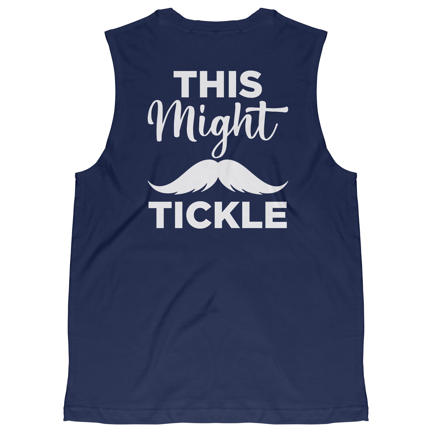 CANVAS MUSCLE TANK Movember This Might Tickle Back & Front Print