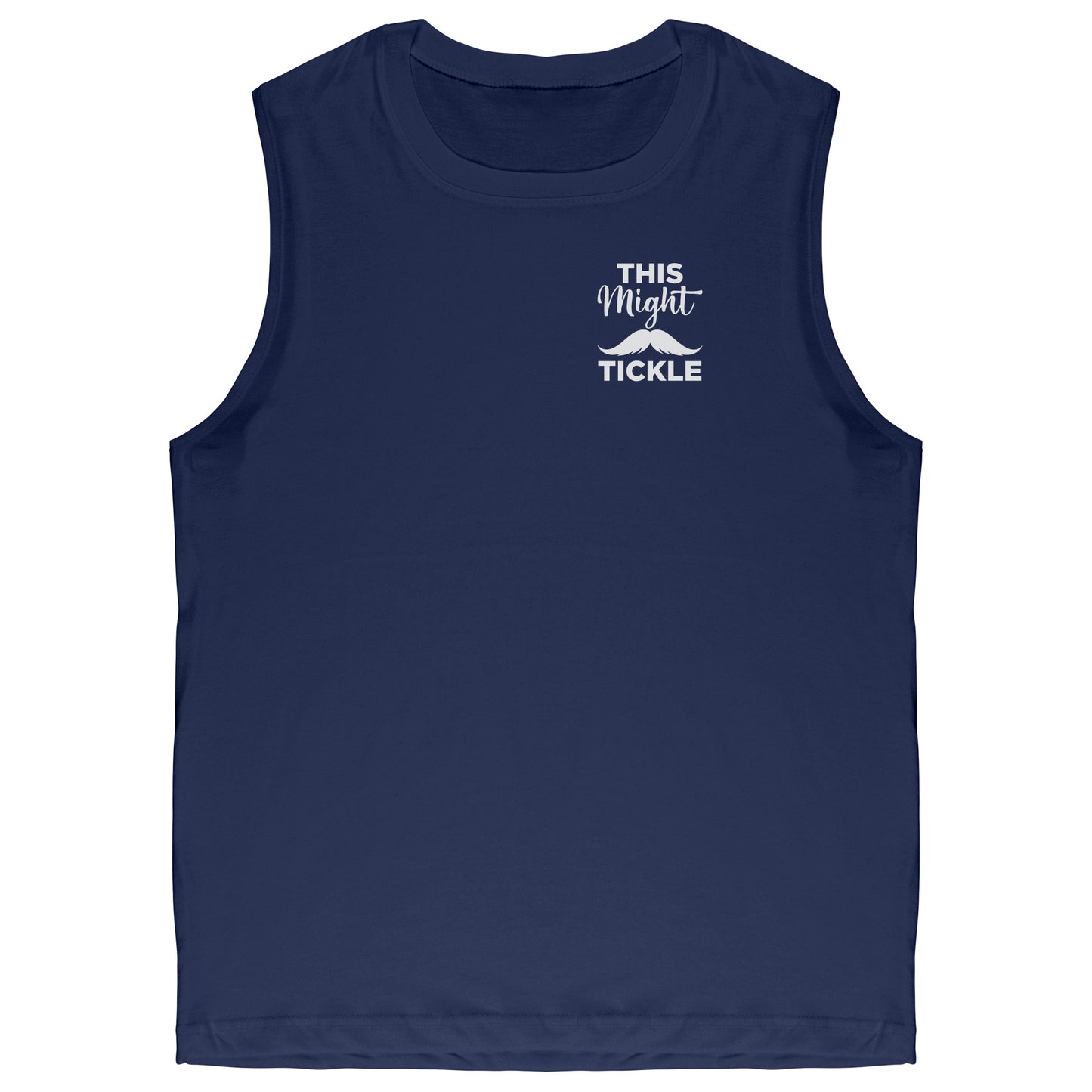 CANVAS MUSCLE TANK Movember This Might Tickle Back & Front Print