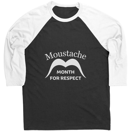 Mens Raglan Moustache Month Respect Emporium Discounts