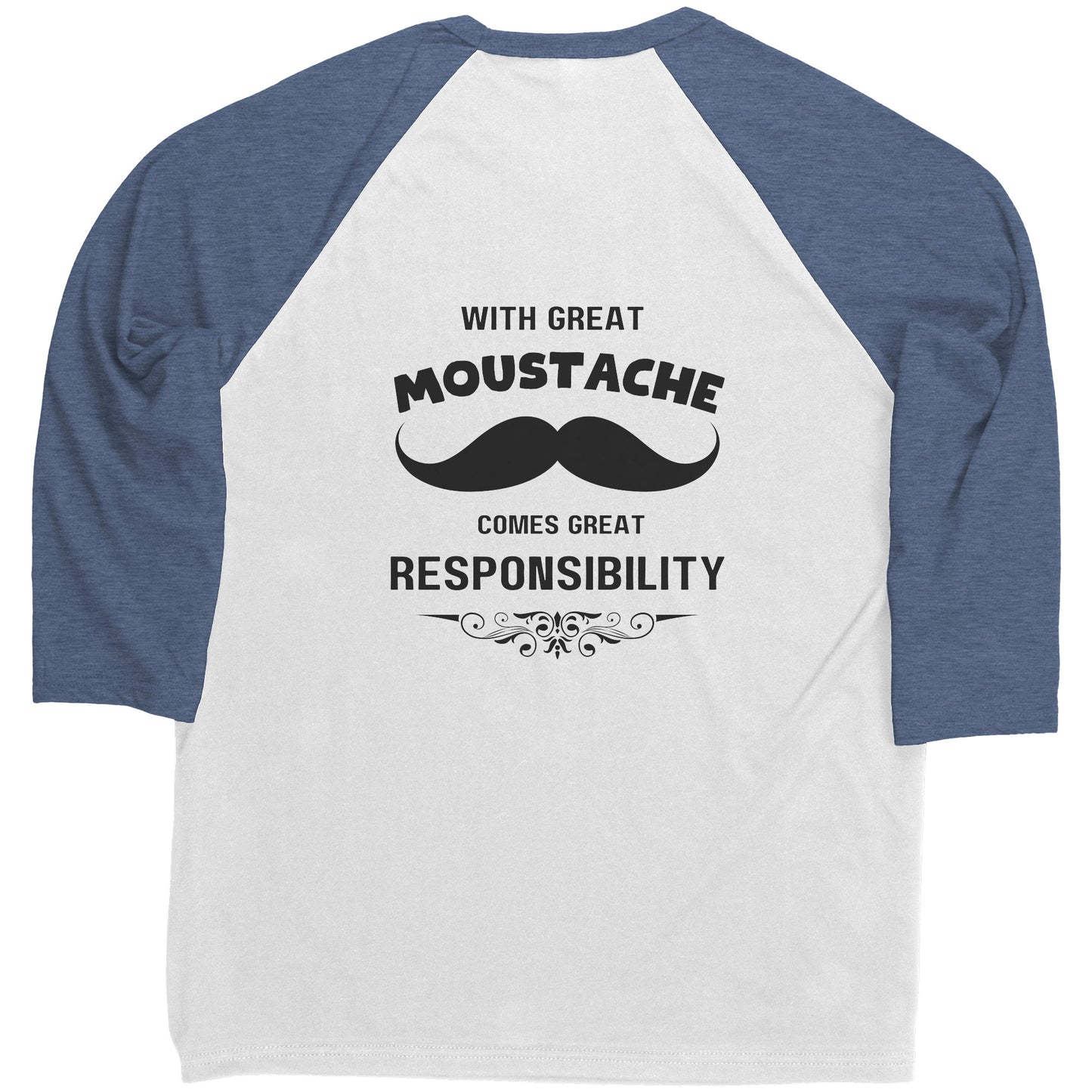 Canvas Mens Raglan Shirt Movember Back print Design 3