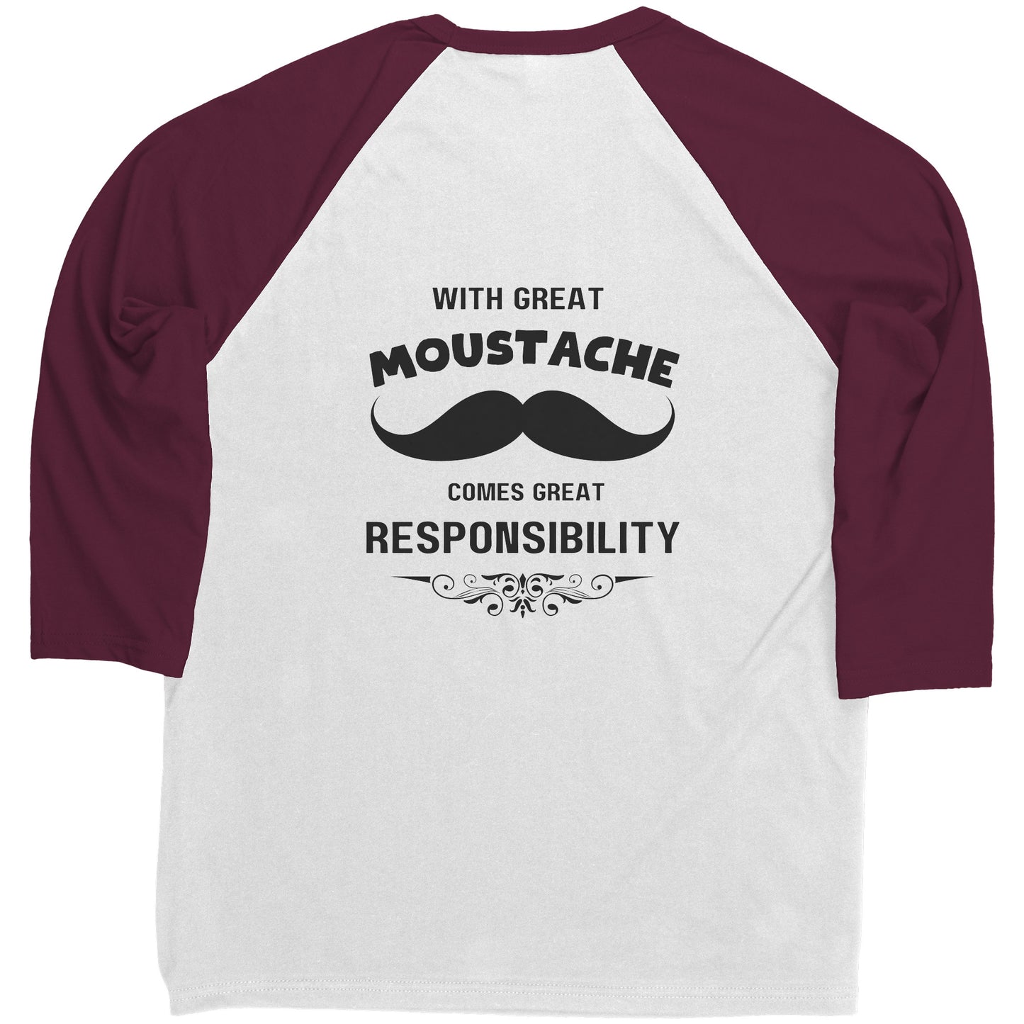 Canvas Mens Raglan Shirt Movember Back print Design 3