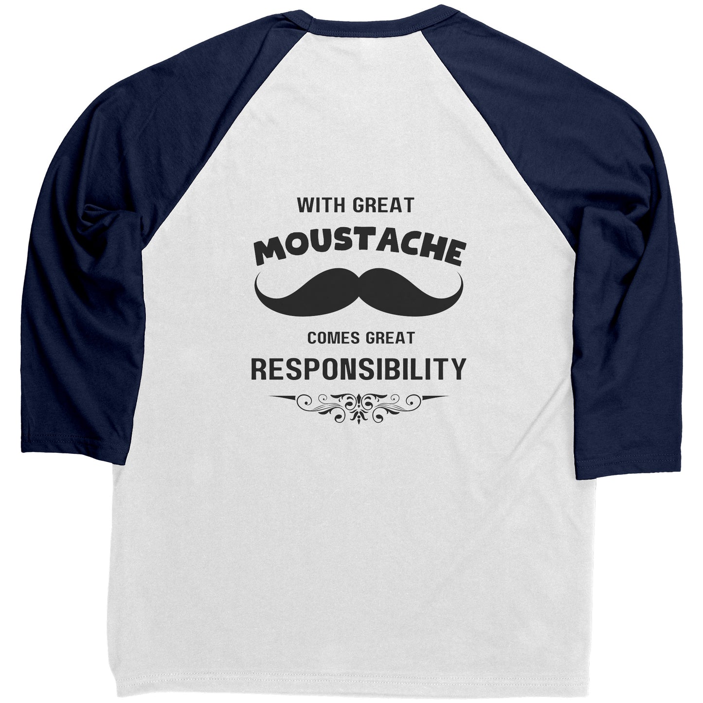 Canvas Mens Raglan Shirt Movember Back print Design 3