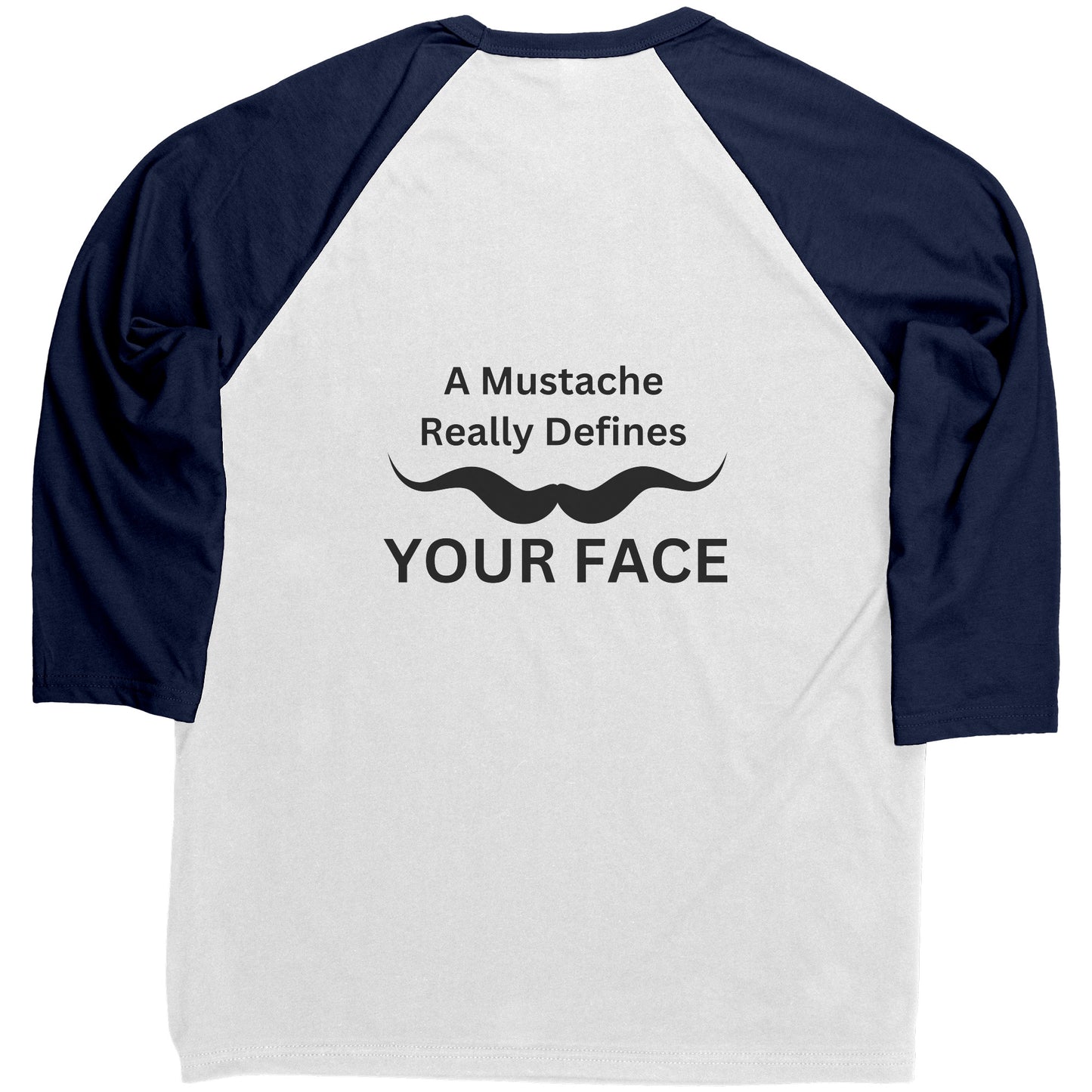 Canvas Mens Raglan Shirt Movember Back print Design 2