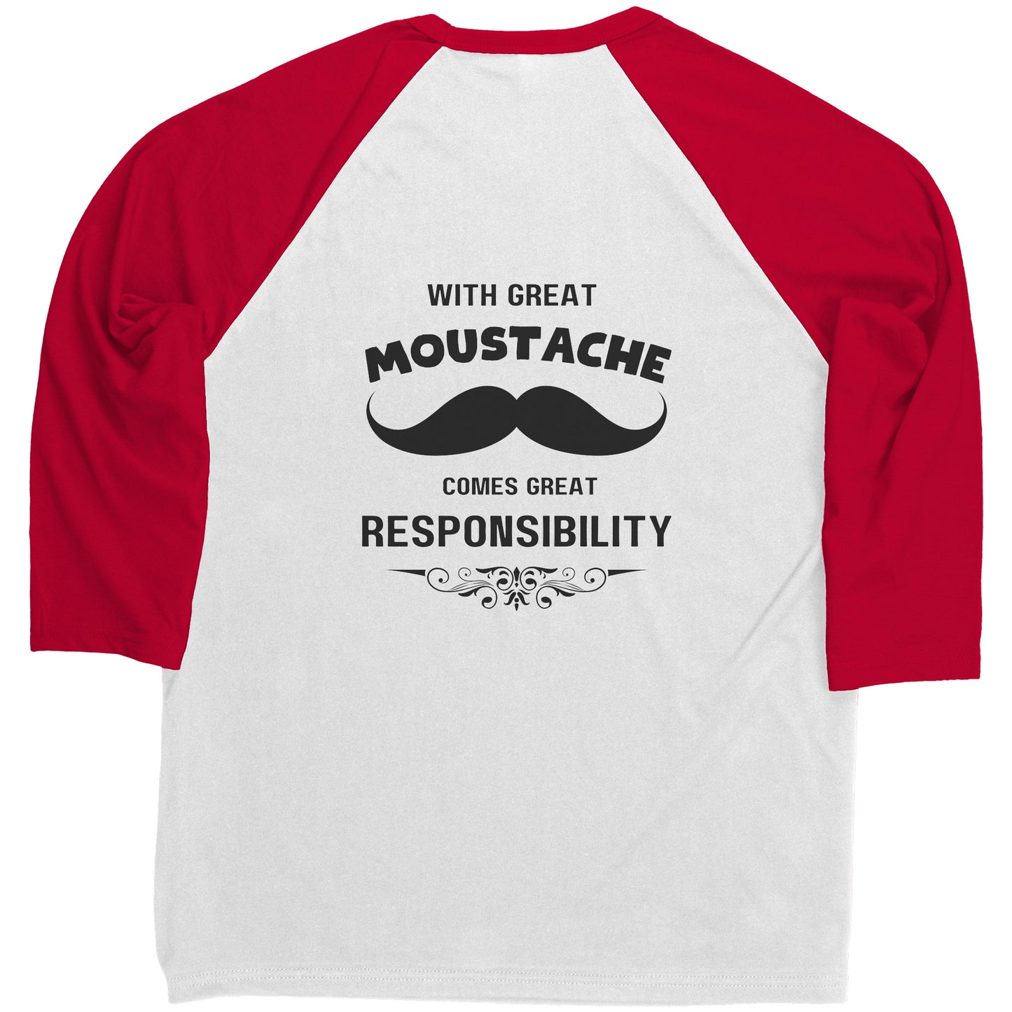 Canvas Mens Raglan Shirt Movember Back print Design 3
