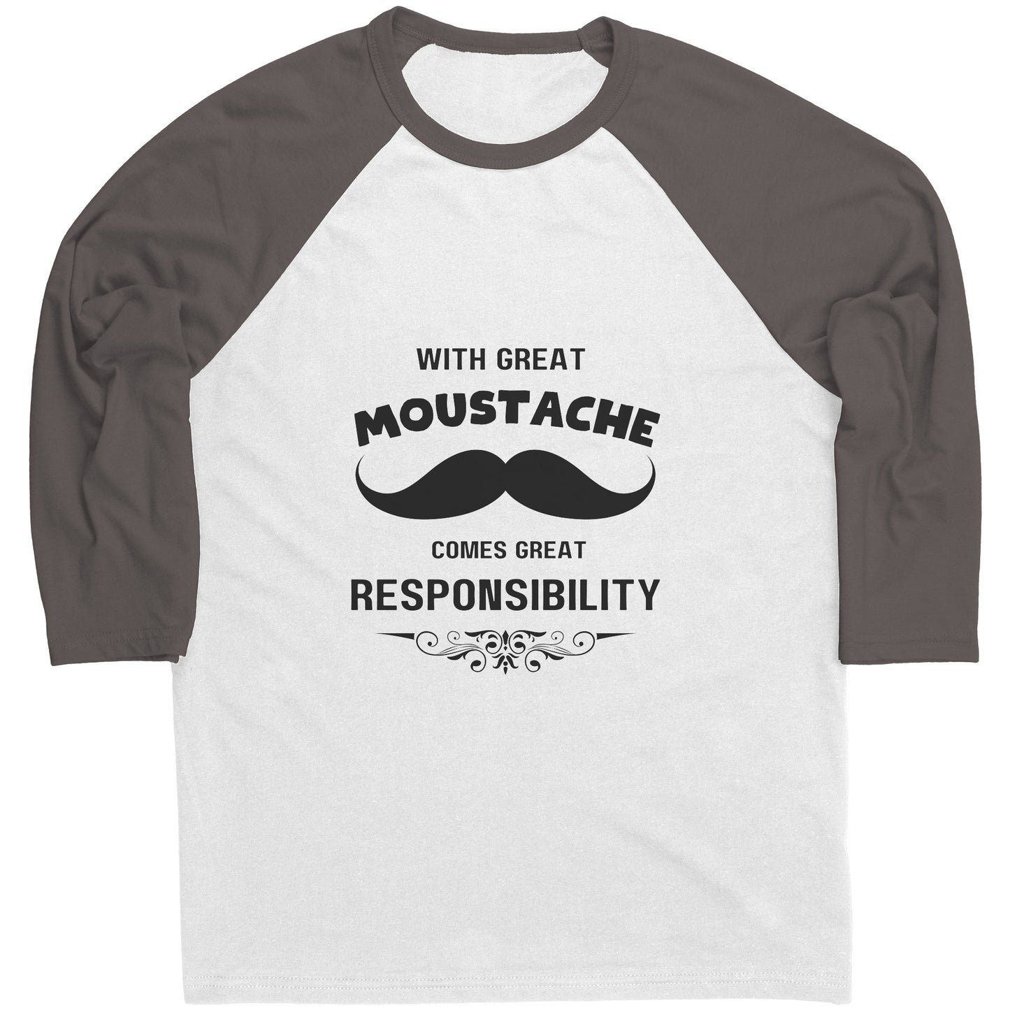 Canvas Mens Raglan Shirt Movember Front print Design 3