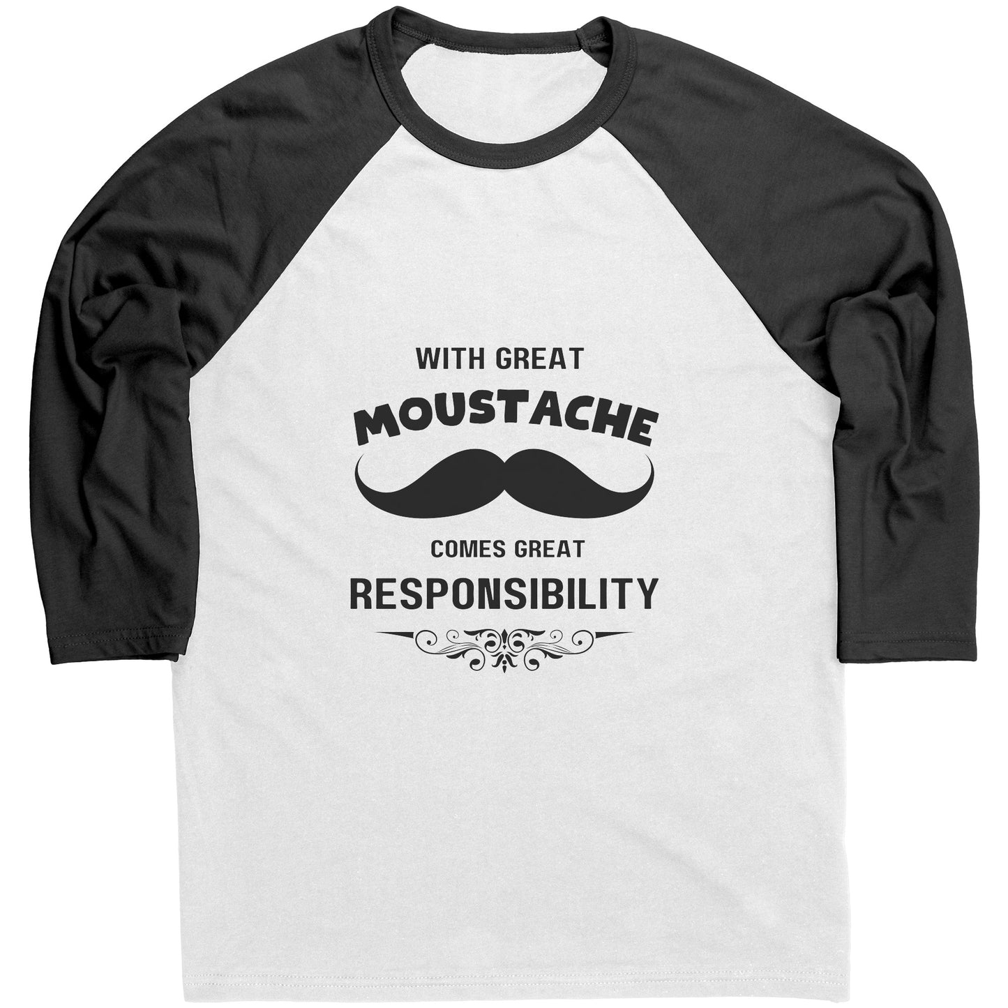 Canvas Mens Raglan Shirt Movember Front print Design 3