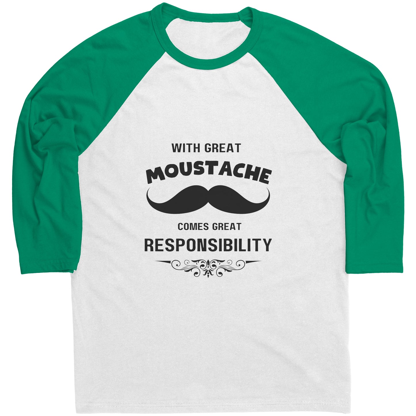 Canvas Mens Raglan Shirt Movember Front print Design 3