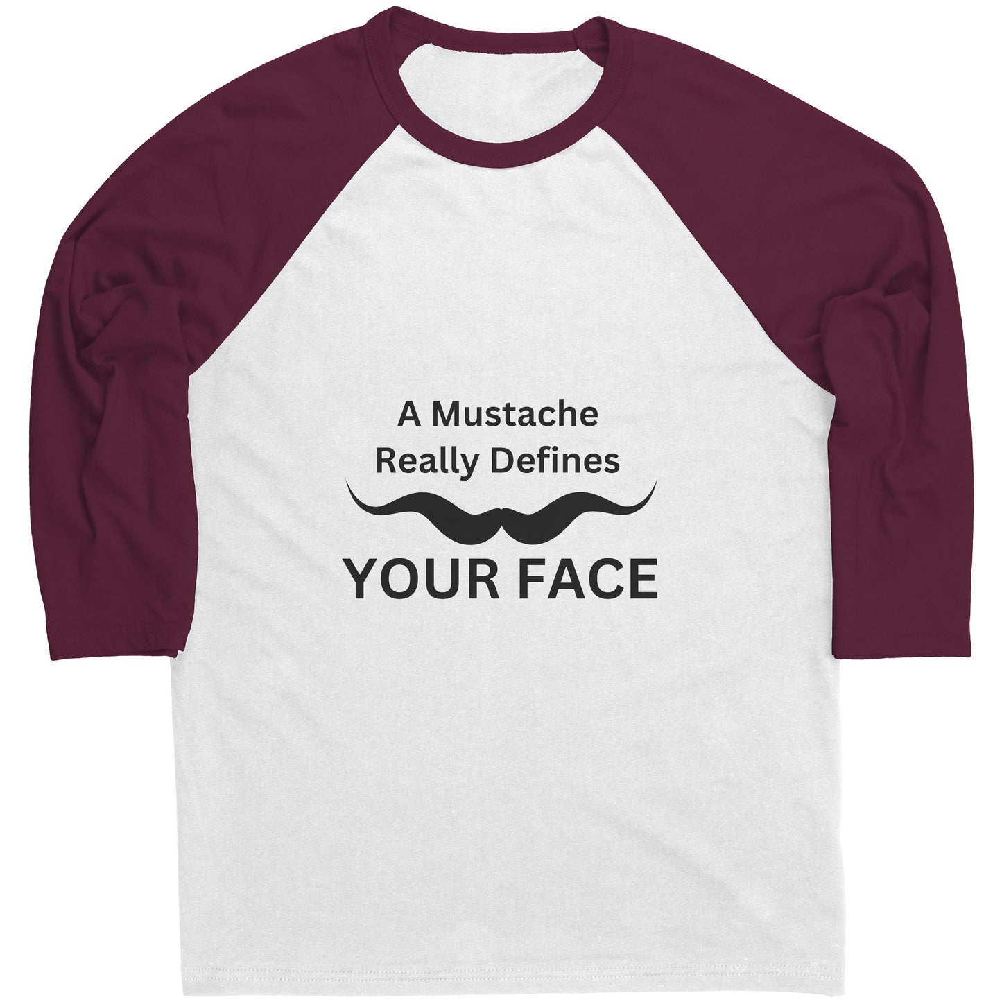 Canvas Mens Raglan Shirt Movember Front print Design 2