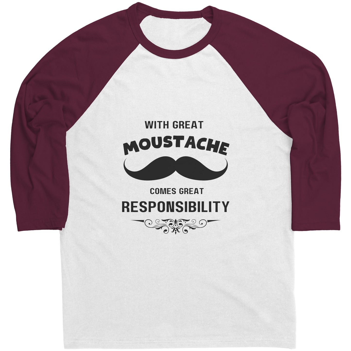 Canvas Mens Raglan Shirt Movember Front print Design 3
