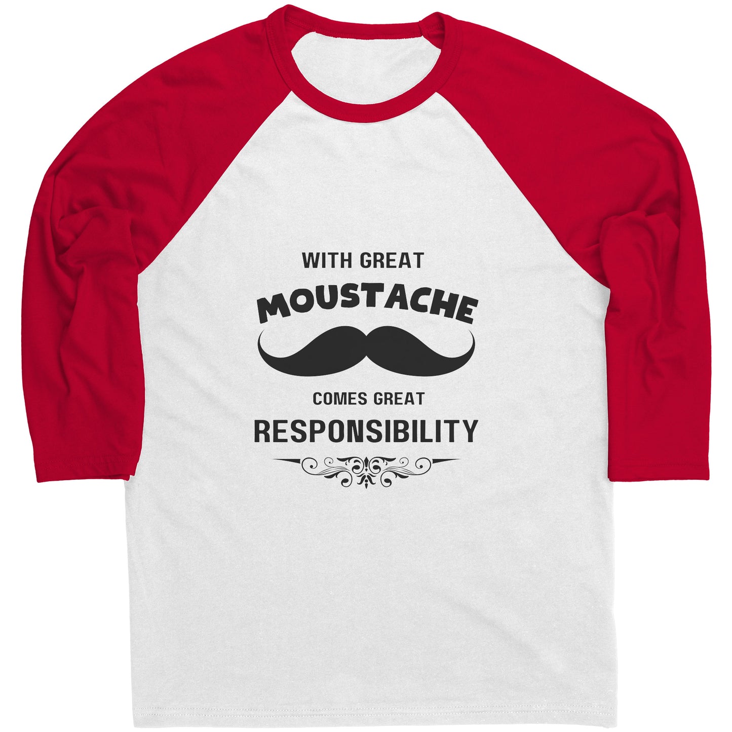 Canvas Mens Raglan Shirt Movember Front print Design 3