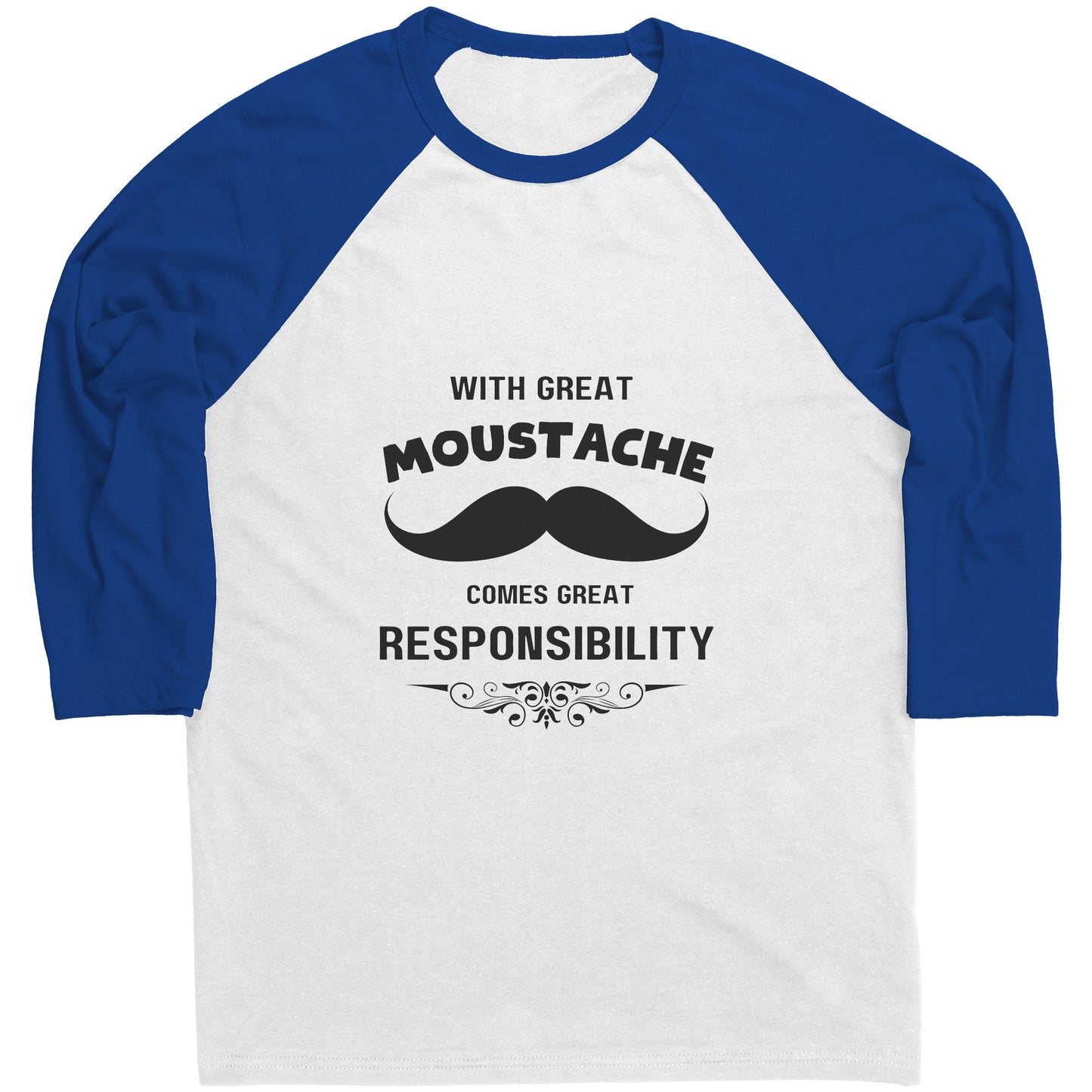 Canvas Mens Raglan Shirt Movember Front print Design 3