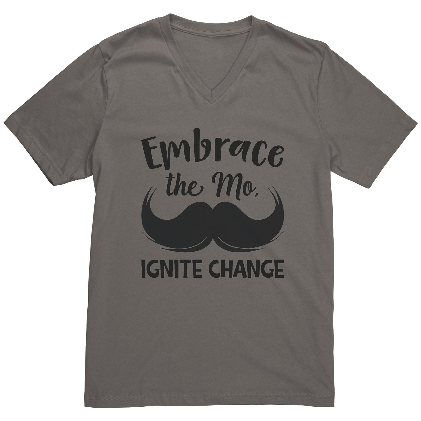 Canvas Mens V-Neck Embrace the mo IGNITE CHANGE front Print