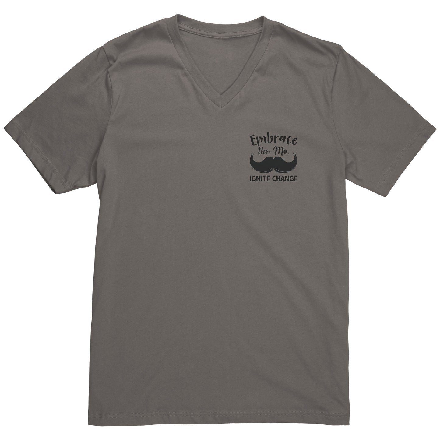 Canvas Mens V-Neck Embrace the mo IGNITE CHANGE Back & Chest Print