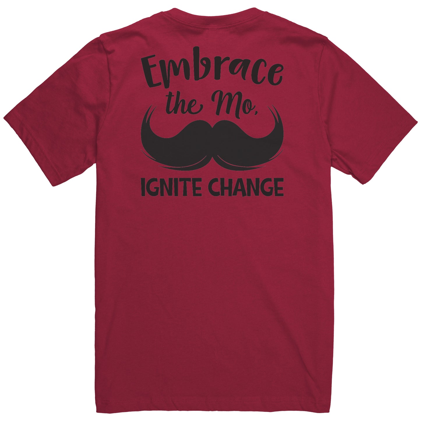 Canvas Mens V-Neck Embrace the mo IGNITE CHANGE Back & Chest Print