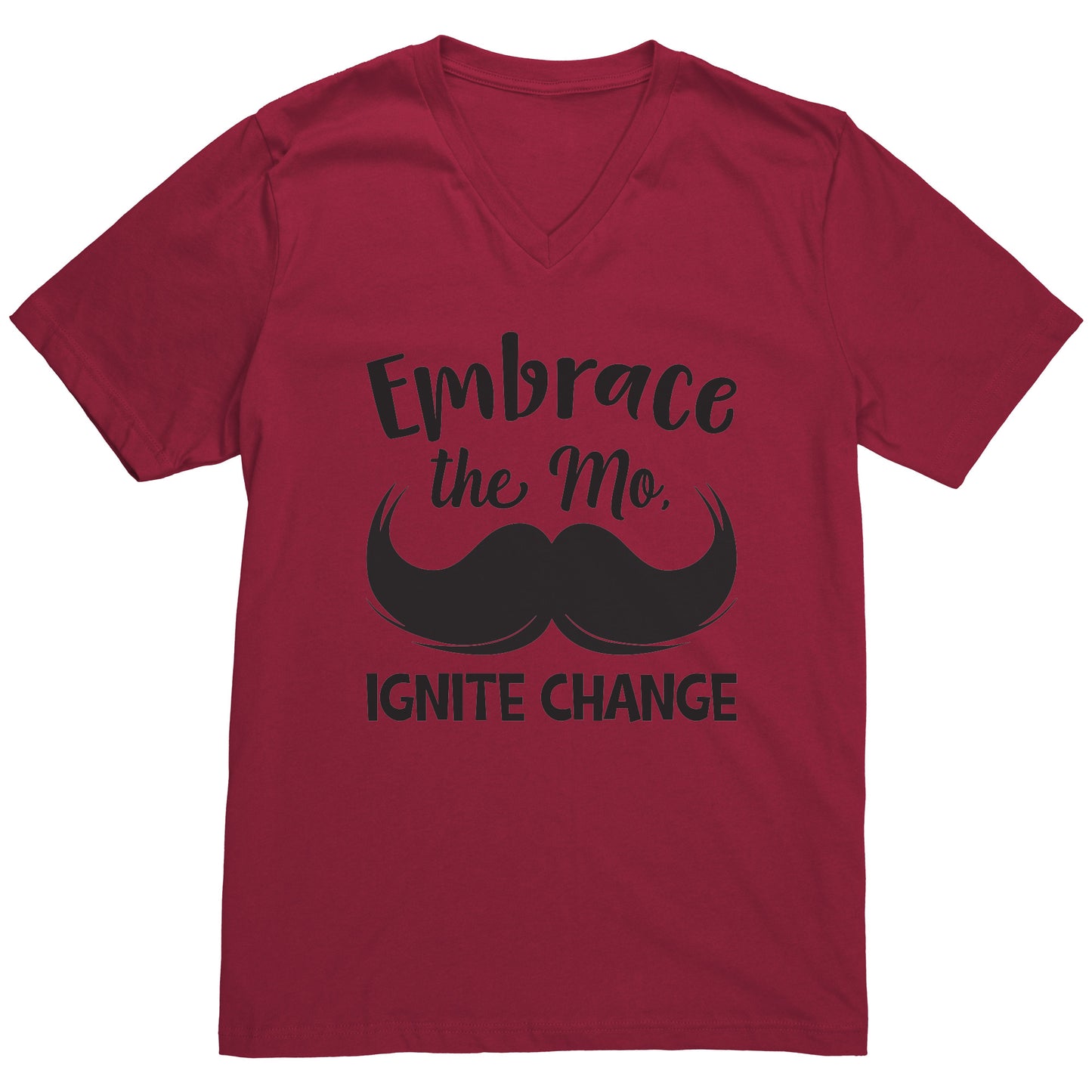Canvas Mens V-Neck Embrace the mo IGNITE CHANGE front Print