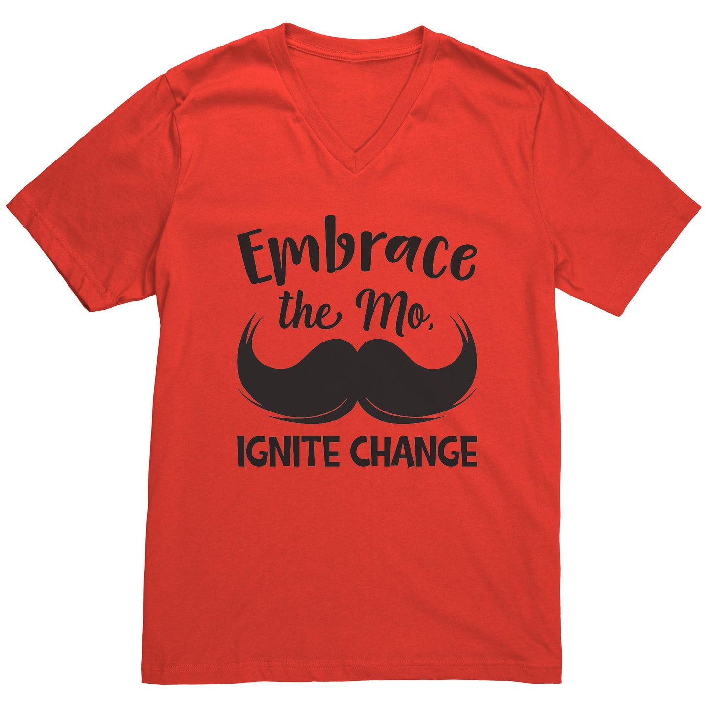 Canvas Mens V-Neck Embrace the mo IGNITE CHANGE front Print