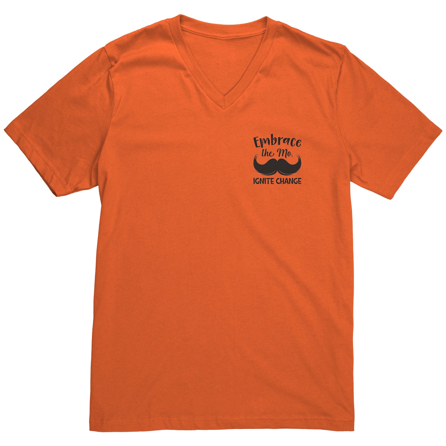 Canvas Mens V-Neck Embrace the mo IGNITE CHANGE Back & Chest Print