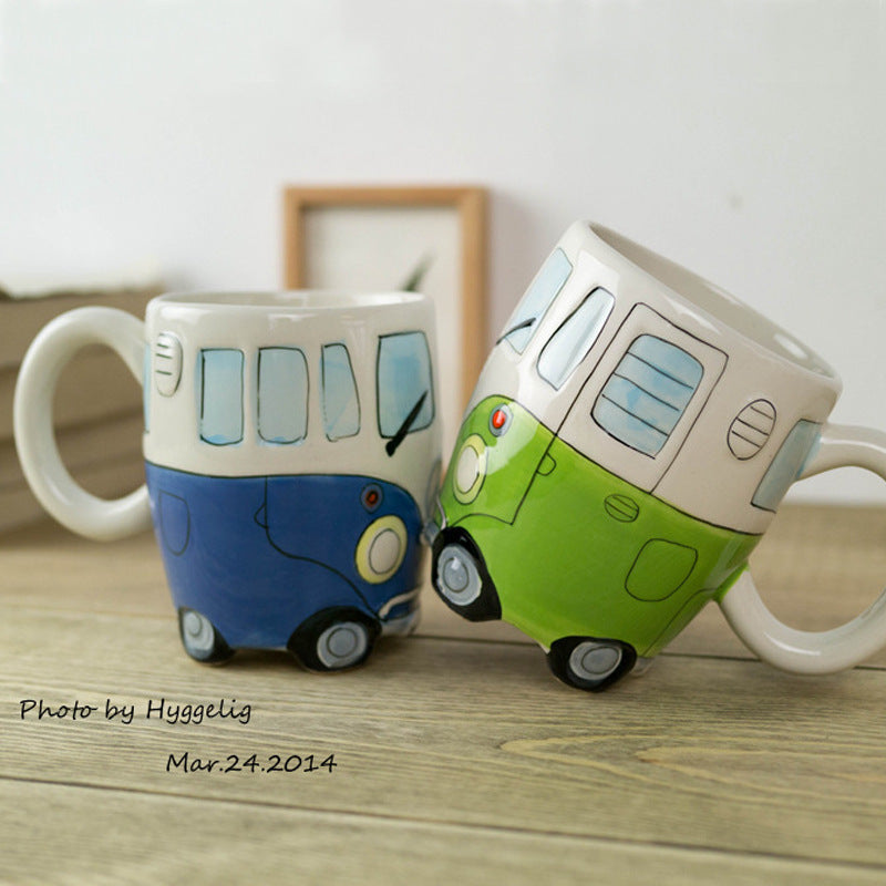 Products British Hand-painted 3D Double-decker Bus Mug Ceramic UK Retro Coachbus Car Coffee Cup Friends Tv Klimt Caneca Criativa Gift BoxEmporium Discounts