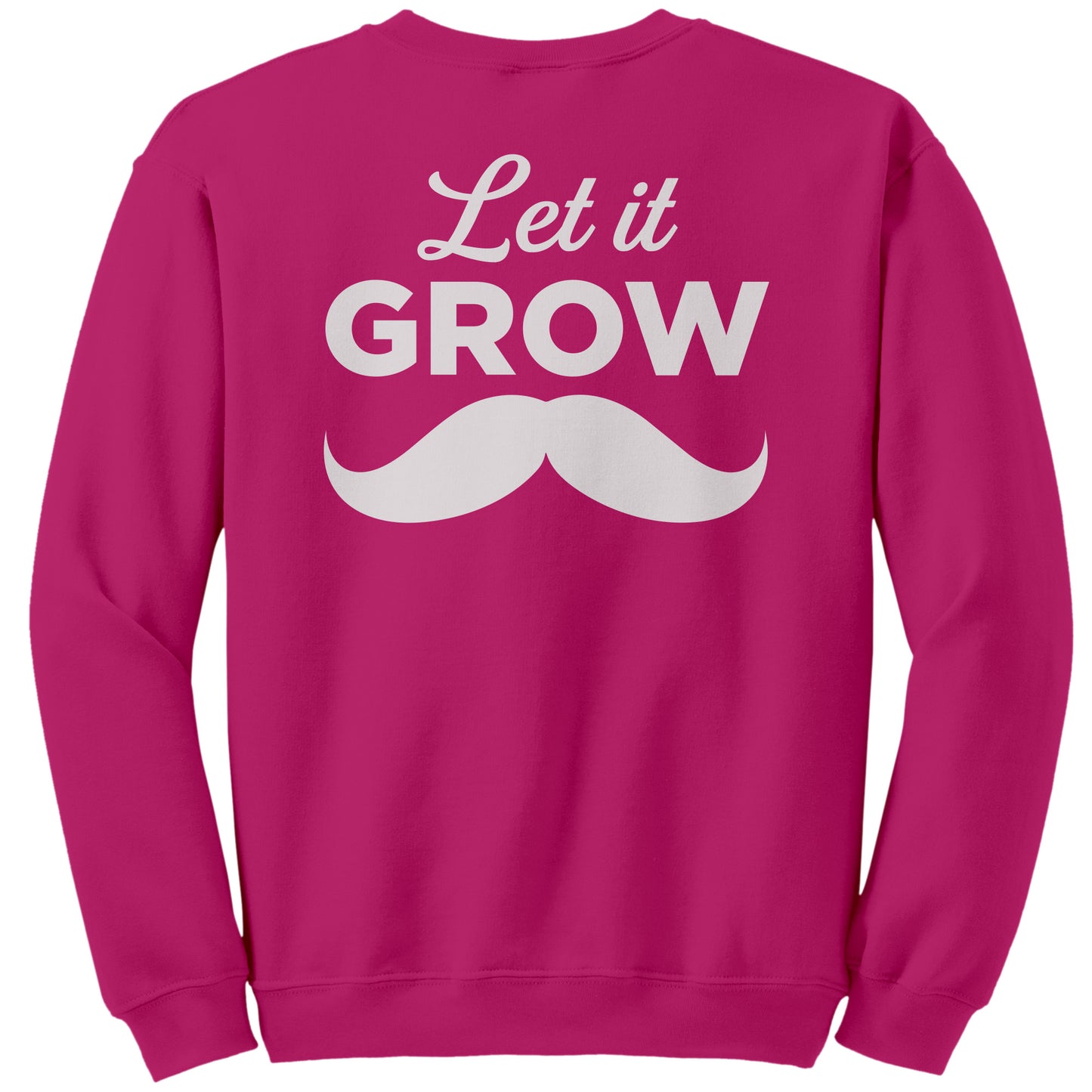 GILDAN CREWNECK SWEATSHIRT Movember Let It GROW Back & Chest Print