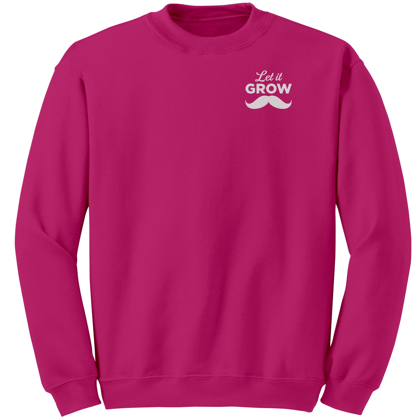 GILDAN CREWNECK SWEATSHIRT Movember Let It GROW Back & Chest Print