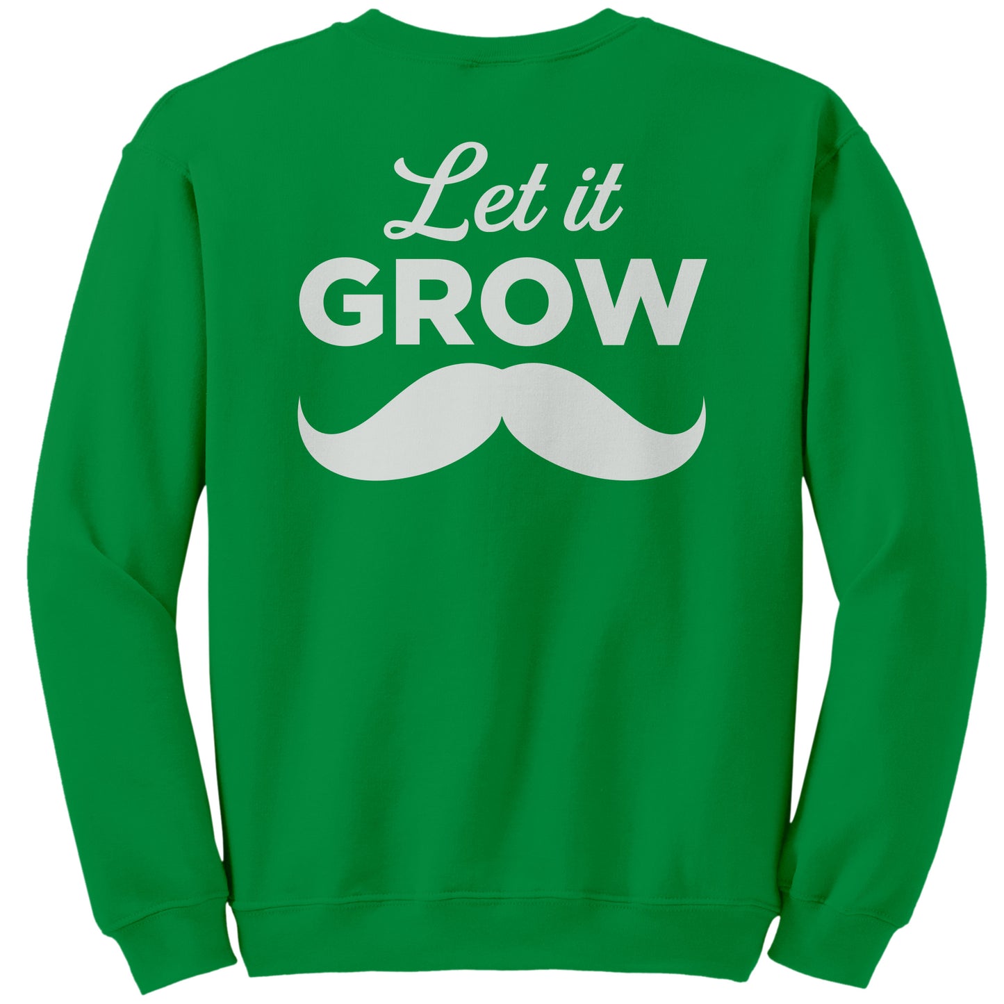 GILDAN CREWNECK SWEATSHIRT Movember Let It GROW Back & Chest Print