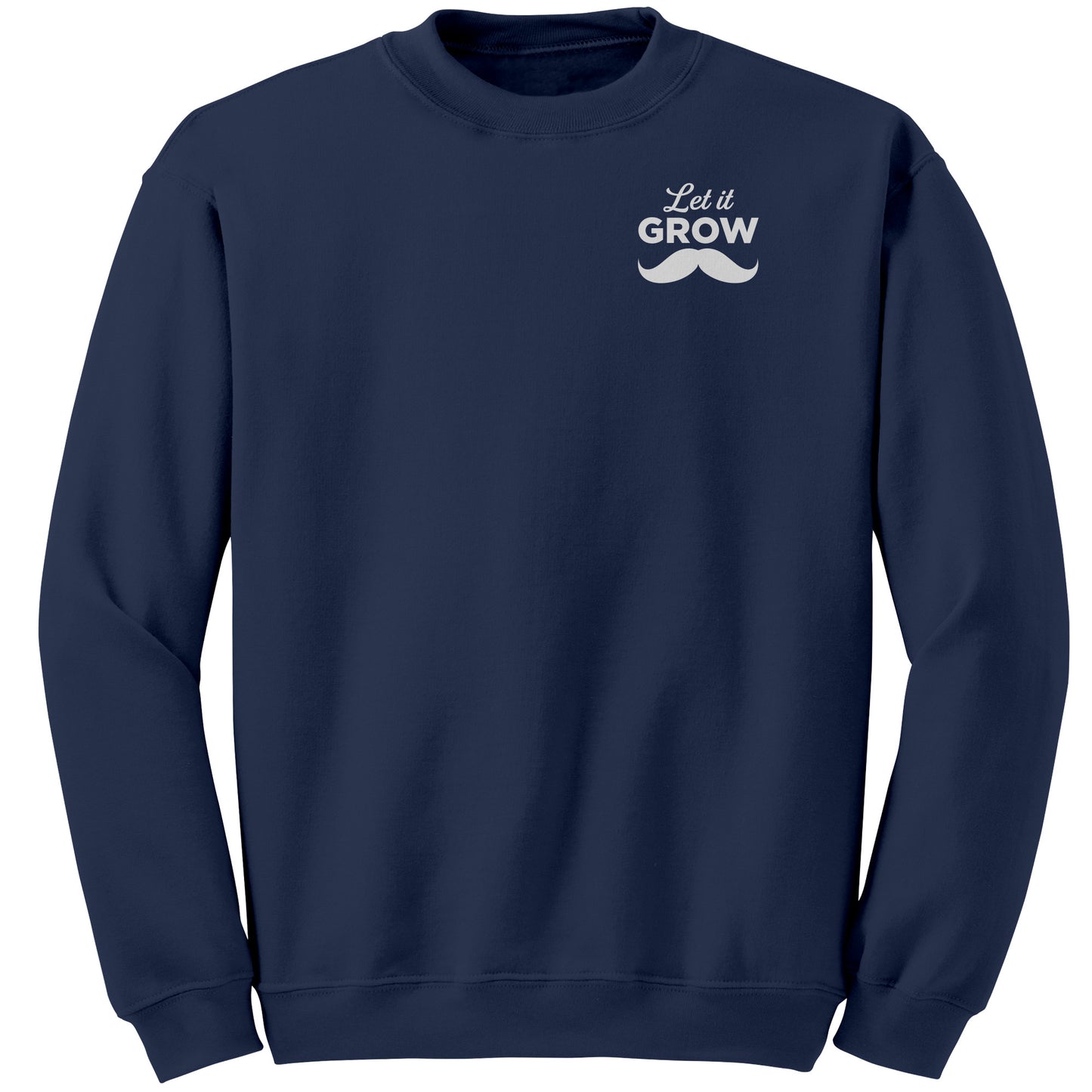 GILDAN CREWNECK SWEATSHIRT Movember Let It GROW Back & Chest Print