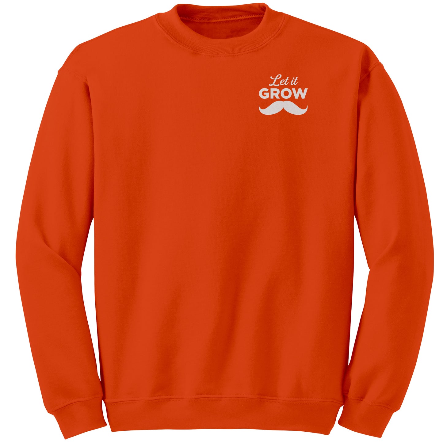 GILDAN CREWNECK SWEATSHIRT Movember Let It GROW Back & Chest Print