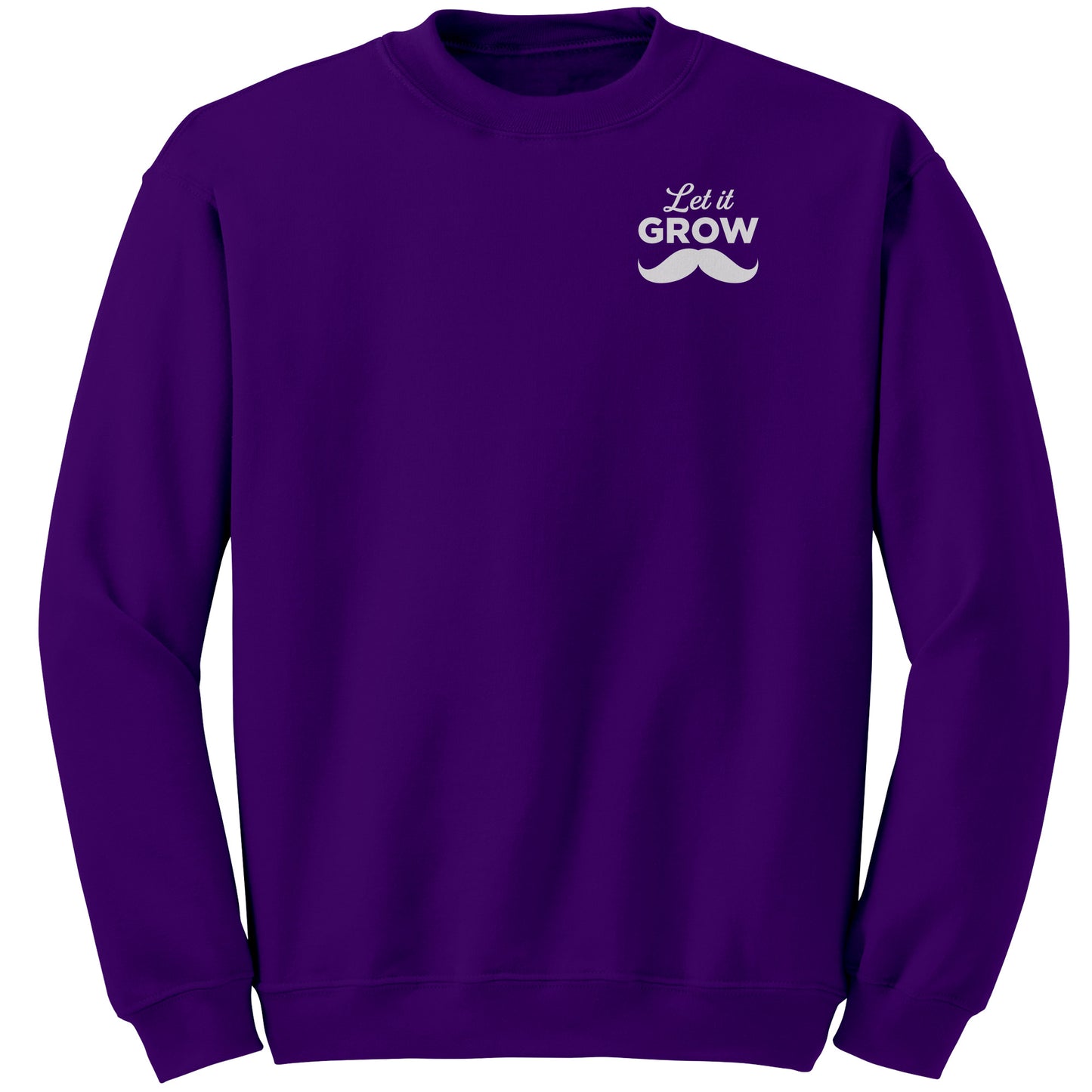 GILDAN CREWNECK SWEATSHIRT Movember Let It GROW Back & Chest Print