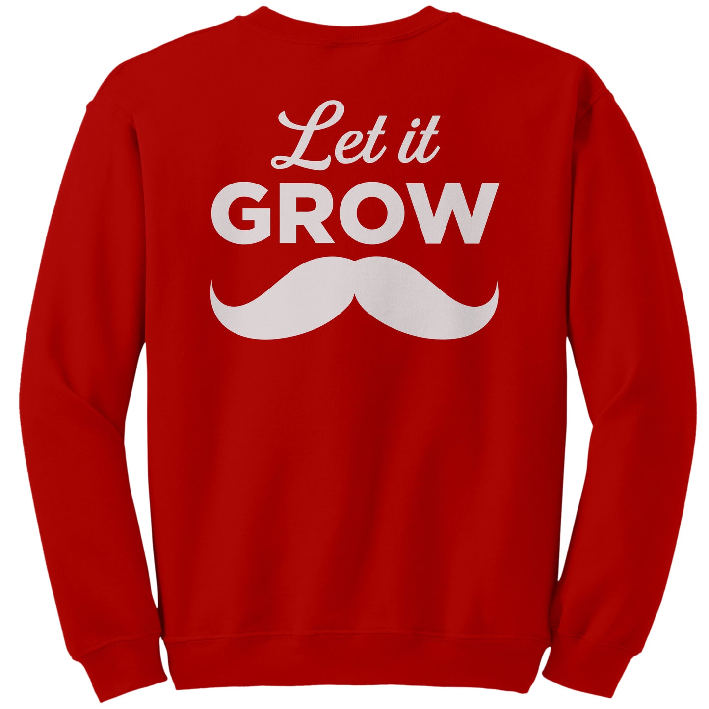 GILDAN CREWNECK SWEATSHIRT Movember Let It GROW Back & Chest Print