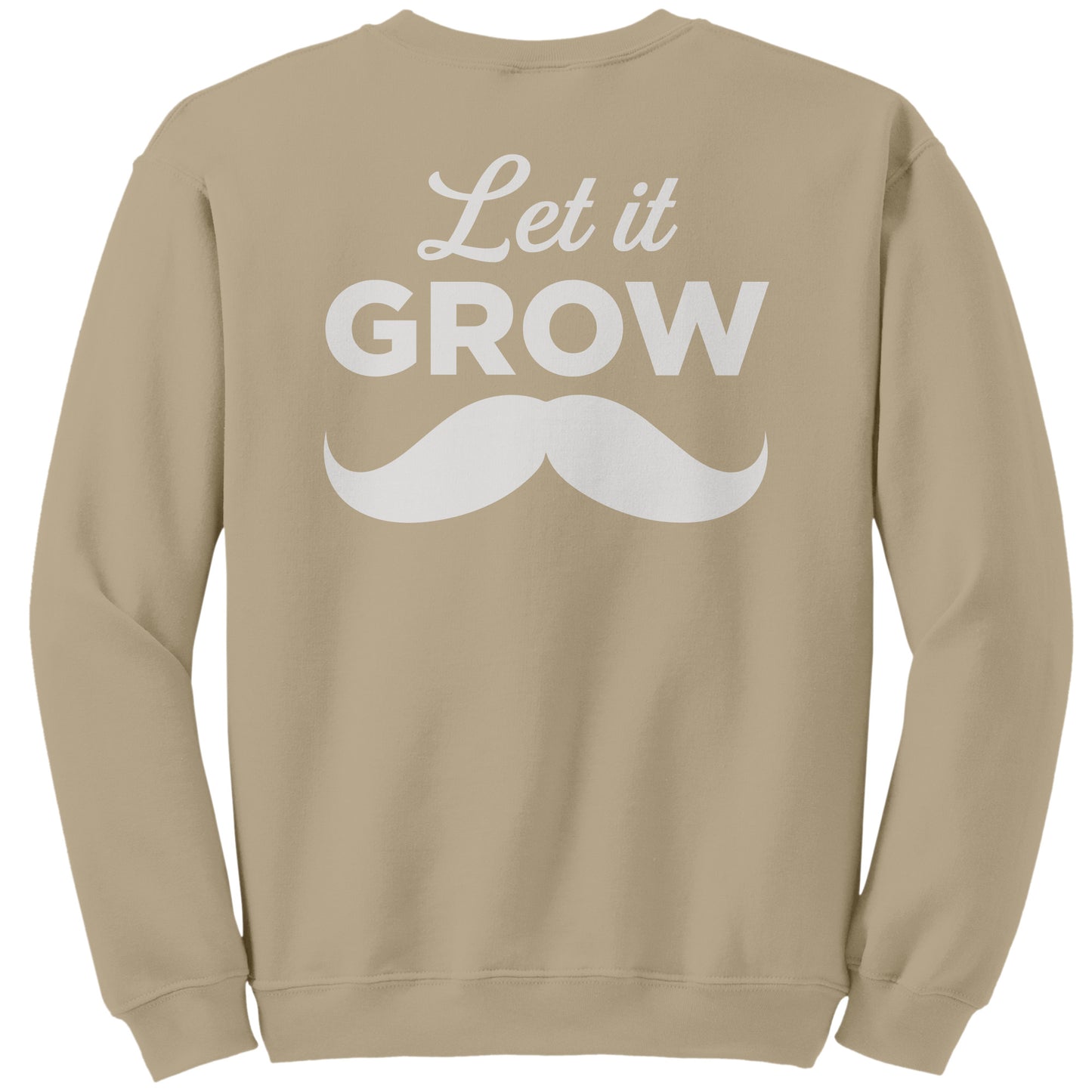 GILDAN CREWNECK SWEATSHIRT Movember Let It GROW Back & Chest Print