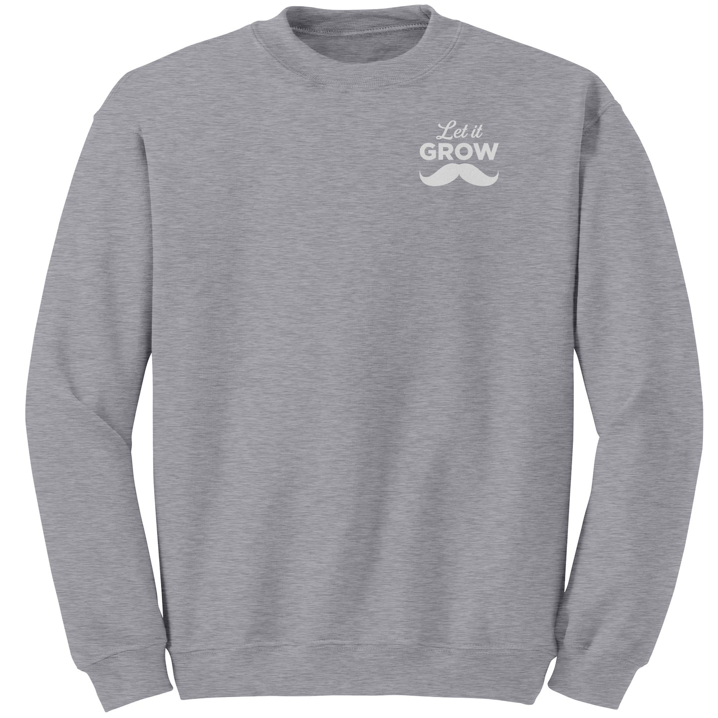 GILDAN CREWNECK SWEATSHIRT Movember Let It GROW Back & Chest Print