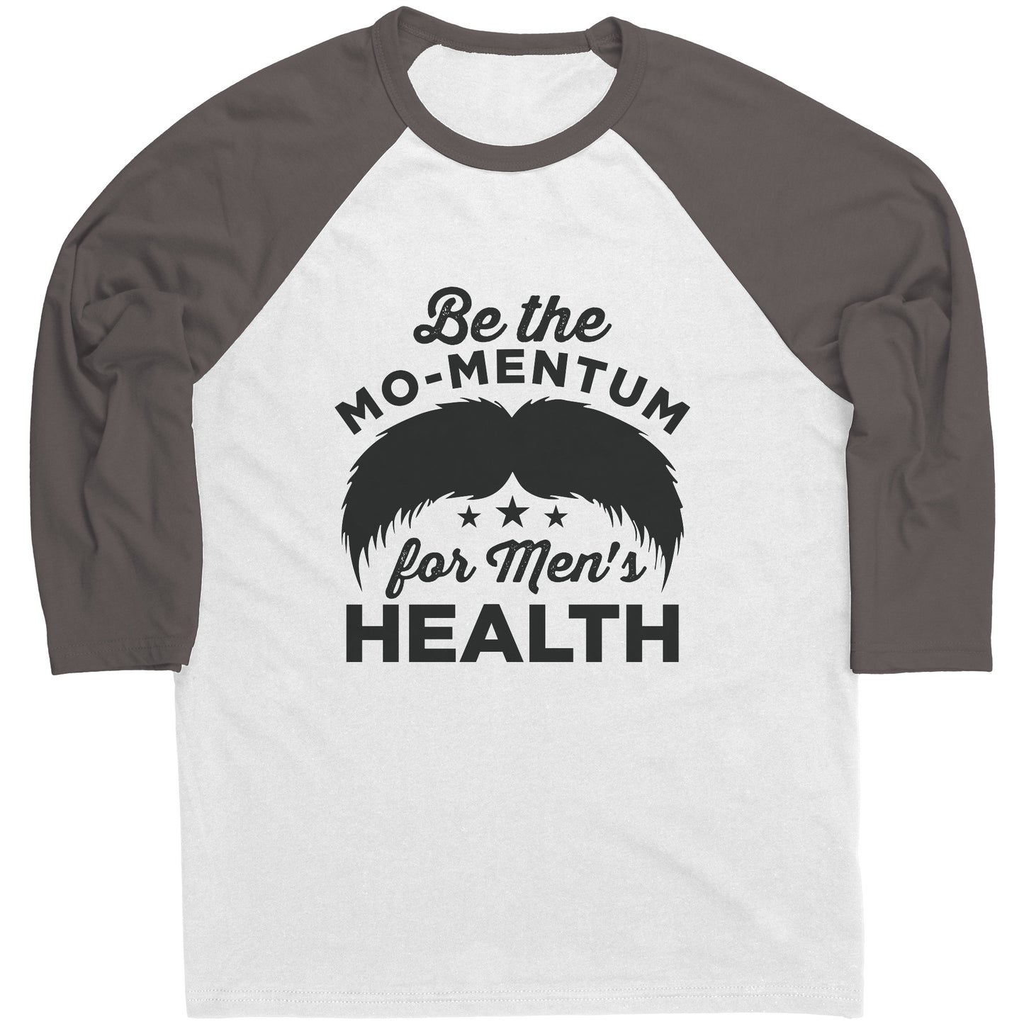 Mens Raglan Movember T-shirt Be The Mo-mentum for the Men's Health