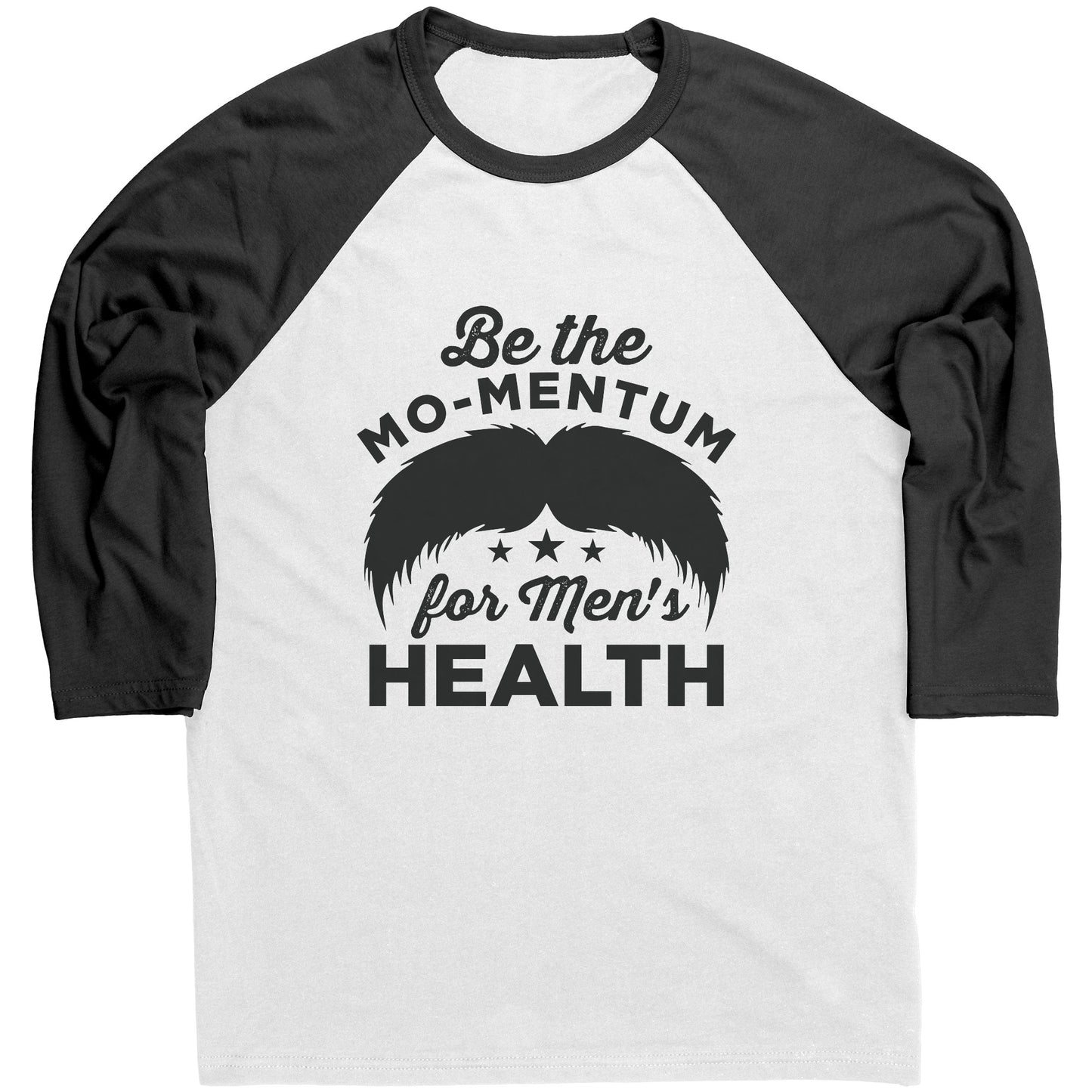 Mens Raglan Movember T-shirt Be The Mo-mentum for the Men's Health