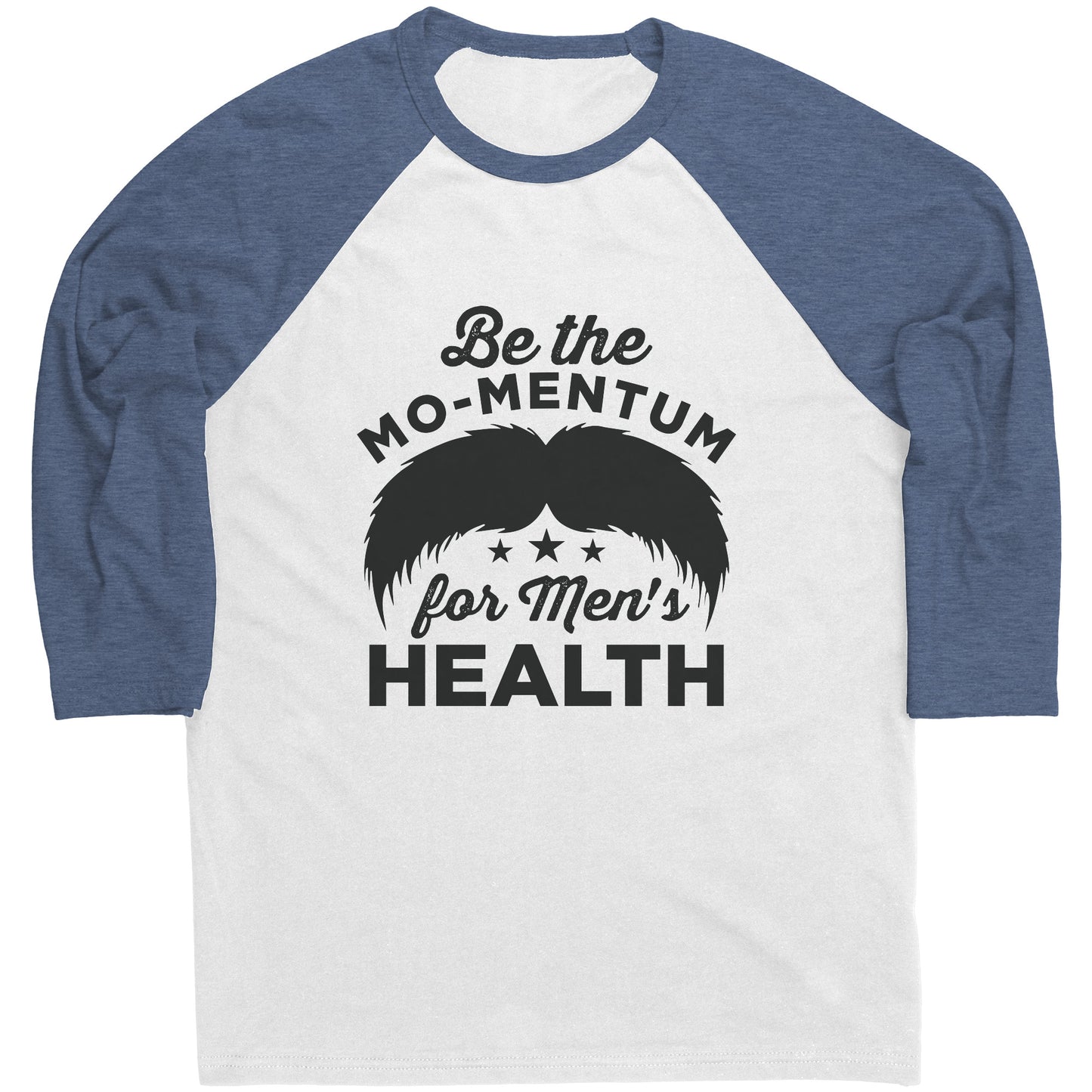 Mens Raglan Movember T-shirt Be The Mo-mentum for the Men's Health