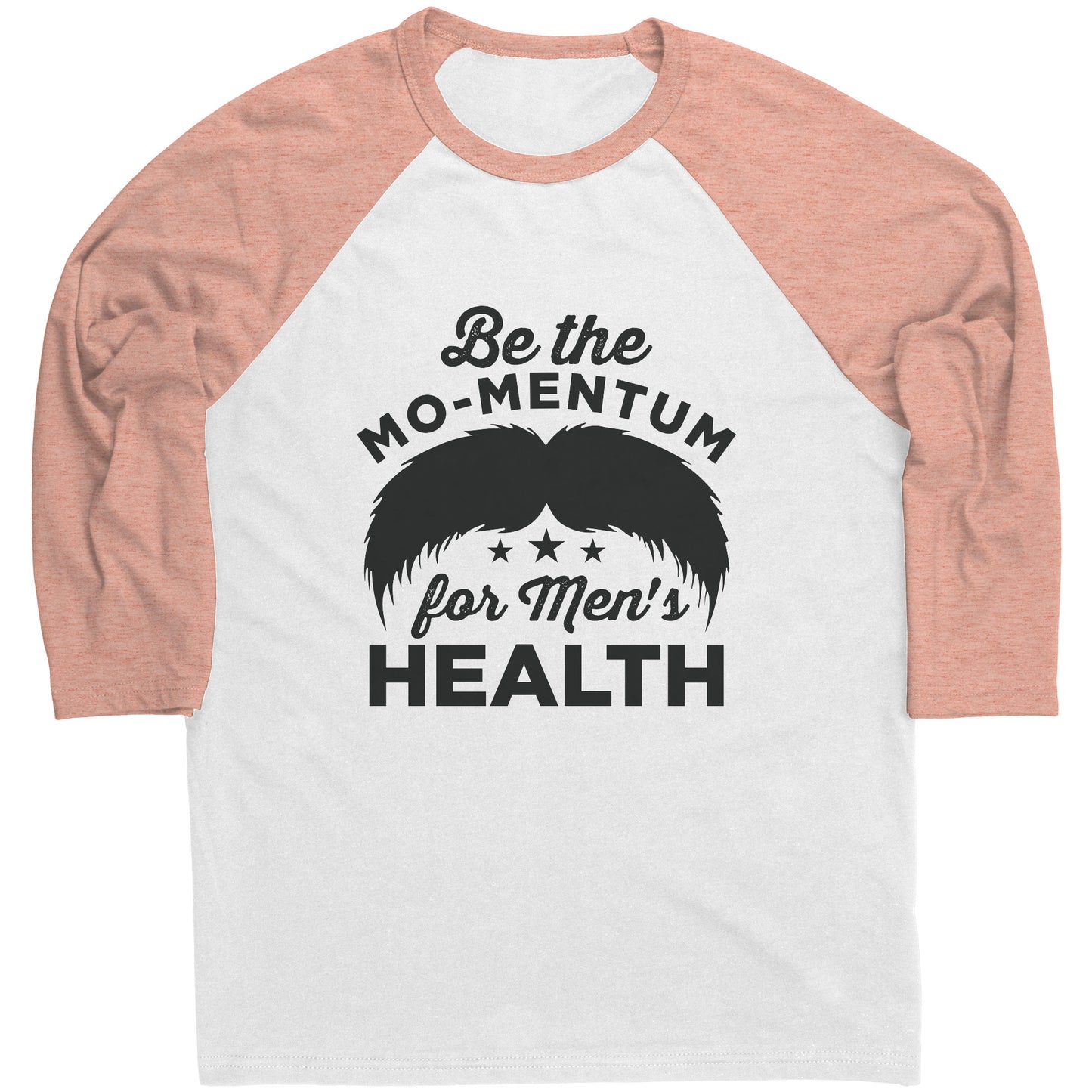 Mens Raglan Movember T-shirt Be The Mo-mentum for the Men's Health