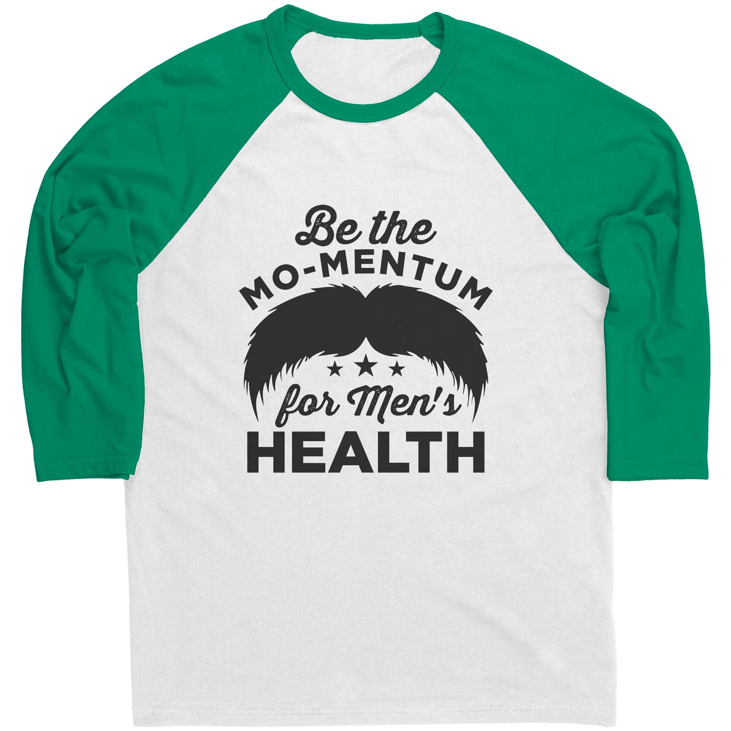 Mens Raglan Movember T-shirt Be The Mo-mentum for the Men's Health