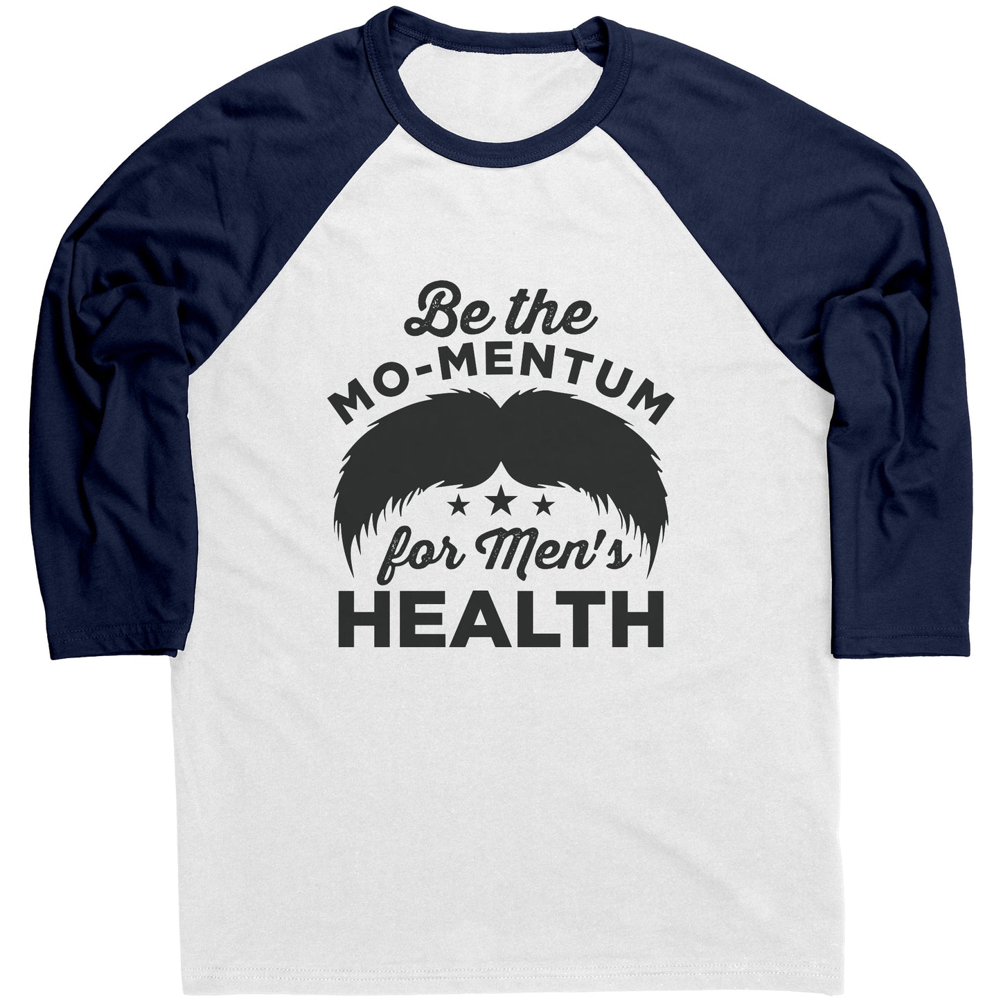 Mens Raglan Movember T-shirt Be The Mo-mentum for the Men's Health